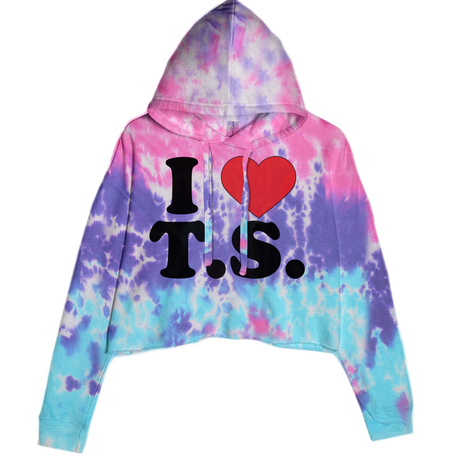 I Heart T.S. Concert Music Lover  Cropped Hoodie Sweatshirt Cotton Candy