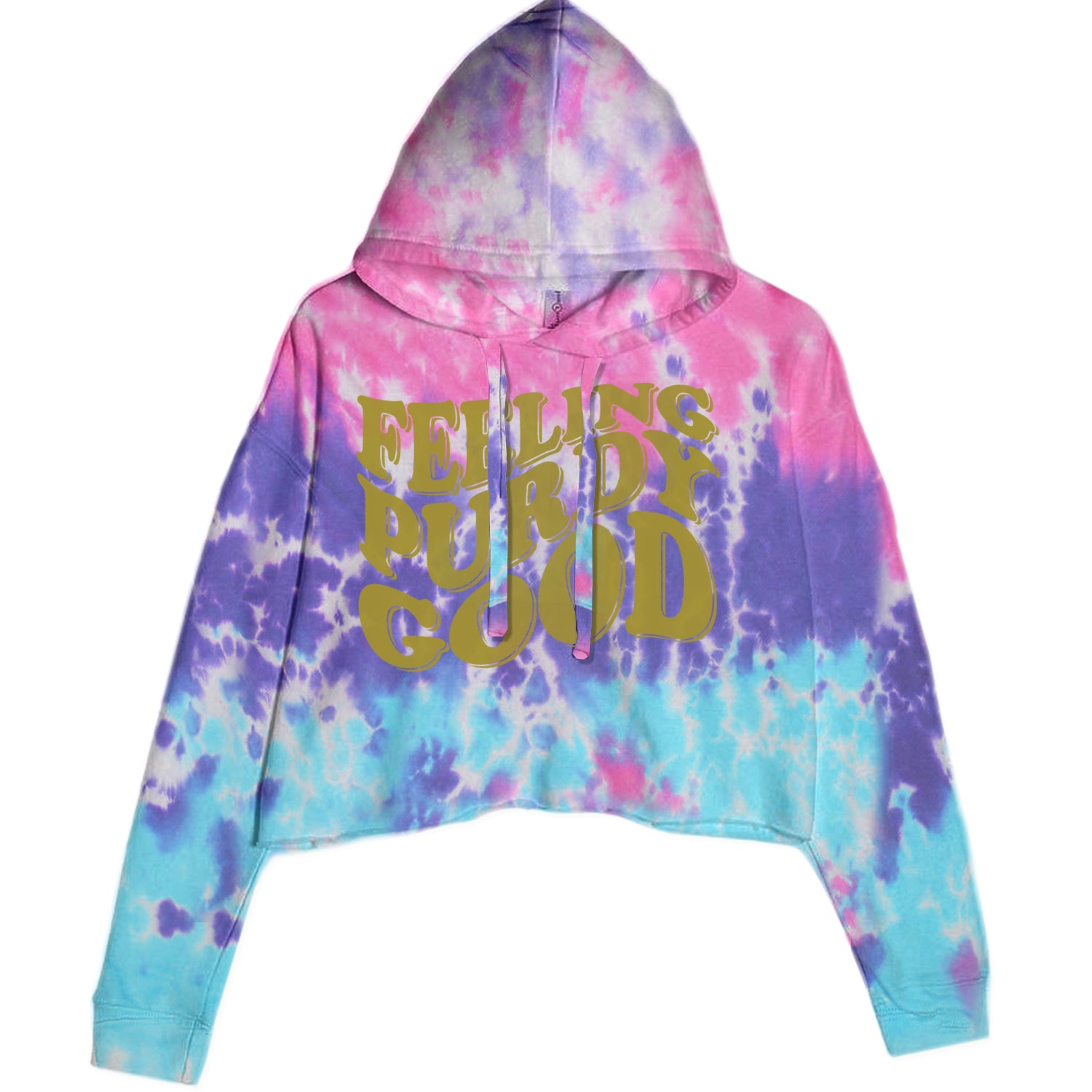 Feeling Purdy Good San Francisco Cropped Hoodie Sweatshirt Cotton Candy