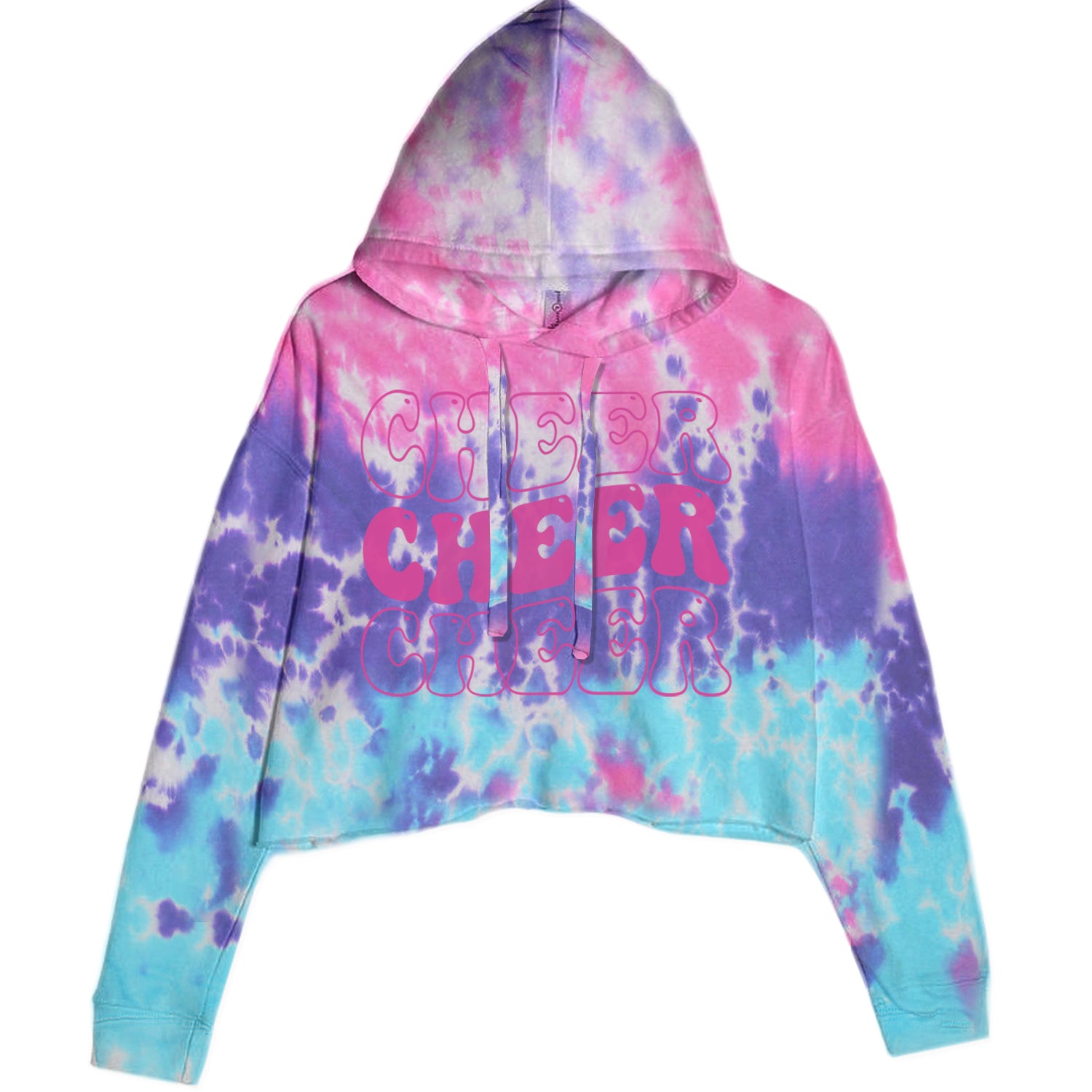 Cheer Cheer Cheer Cropped Hoodie Sweatshirt Cotton Candy