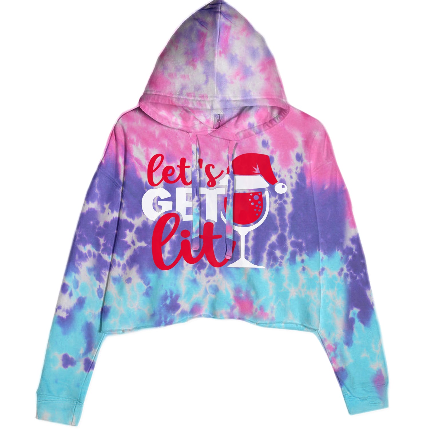 Let’s Get Lit Cropped Hoodie Sweatshirt Cotton Candy