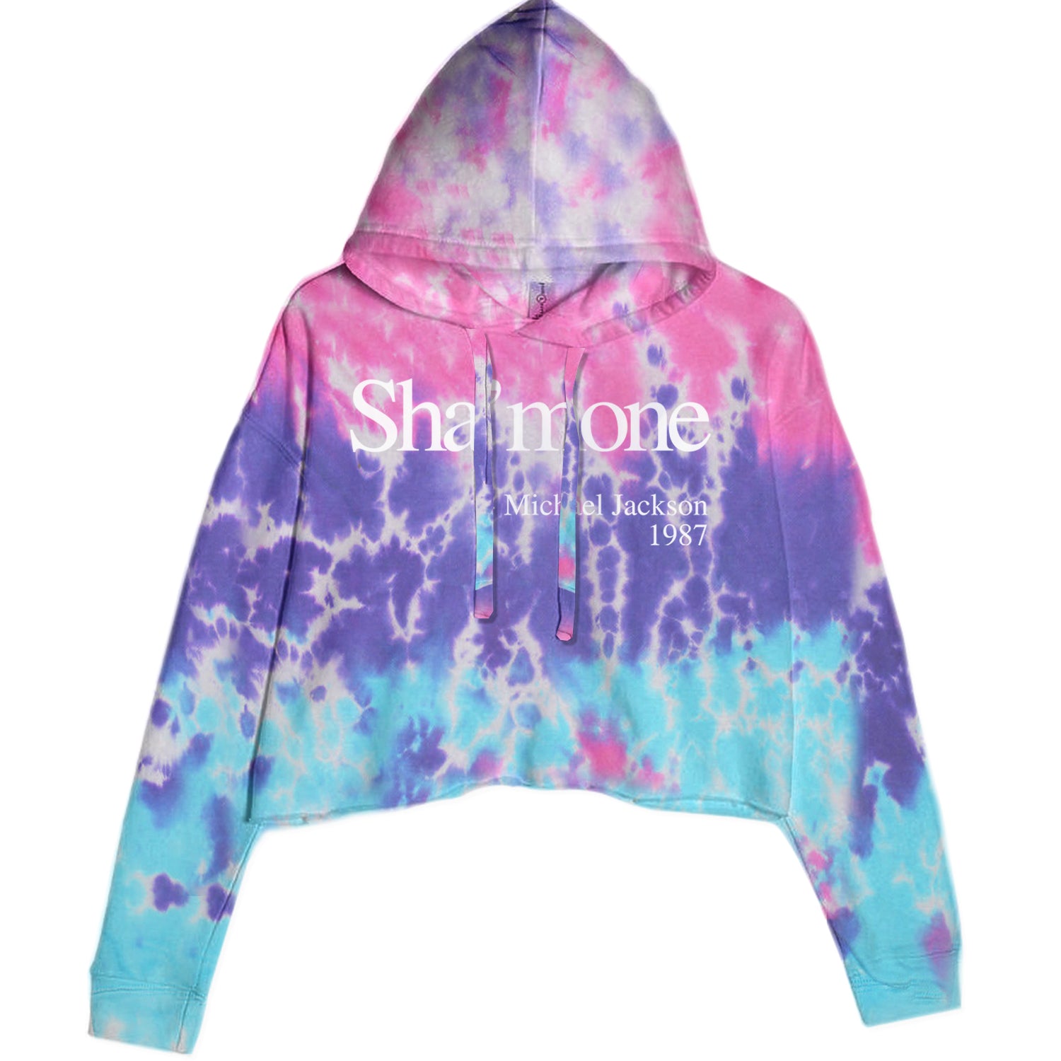 Sha'mone Quote King Of Pop Cropped Hoodie Sweatshirt Cotton Candy