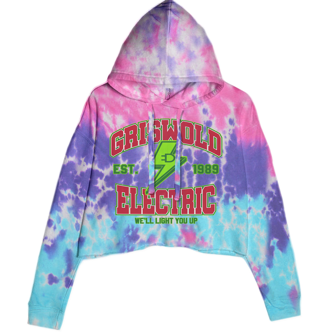 Griswold Electric We'll Light You Up Cropped Hoodie Sweatshirt Cotton Candy