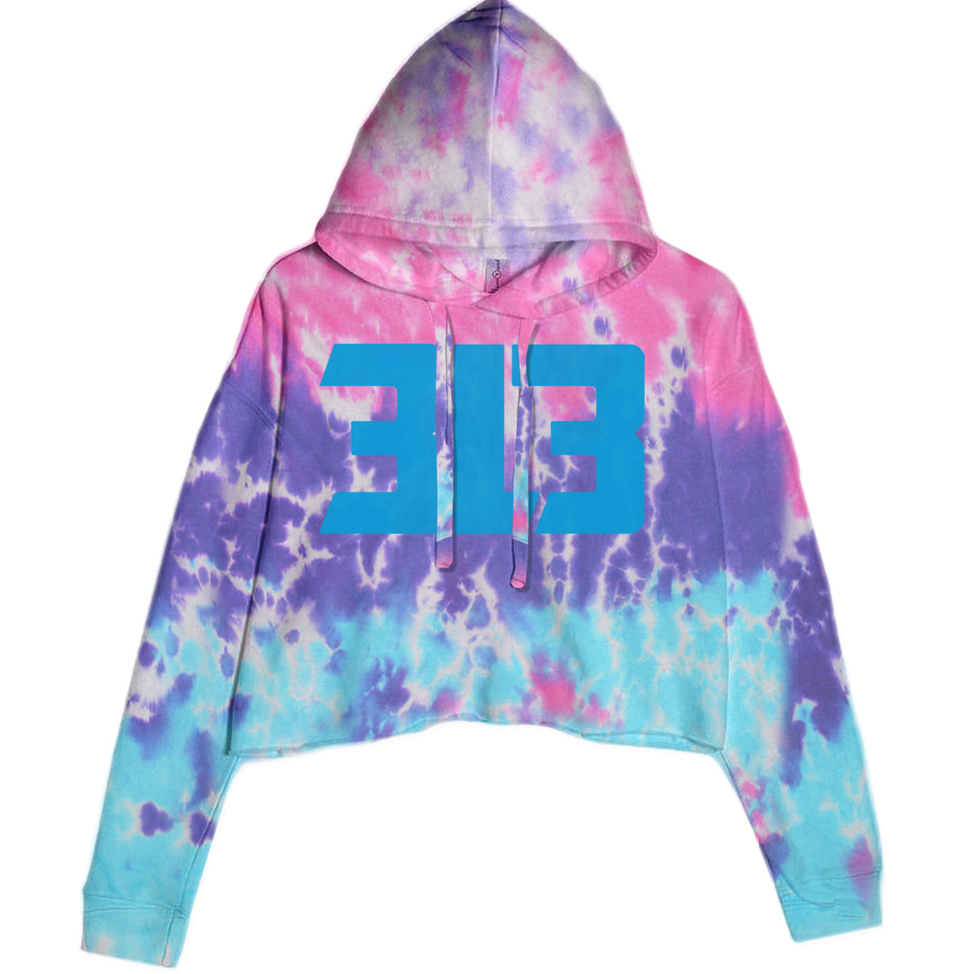 3L3 From The 313 Detroit Football Cropped Hoodie Sweatshirt Cotton Candy