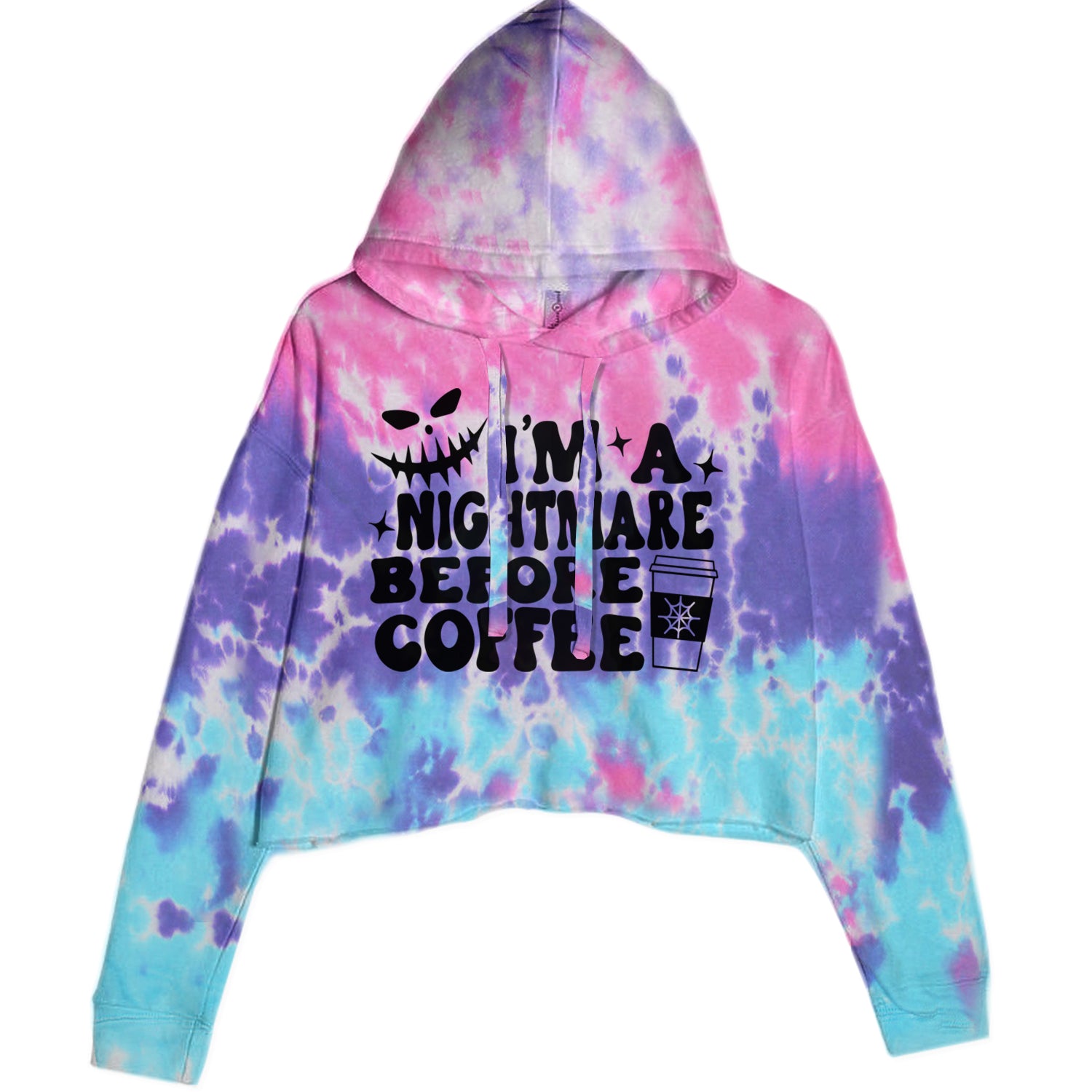 I'm A Nightmare Before Coffee Cropped Hoodie Sweatshirt Lavender