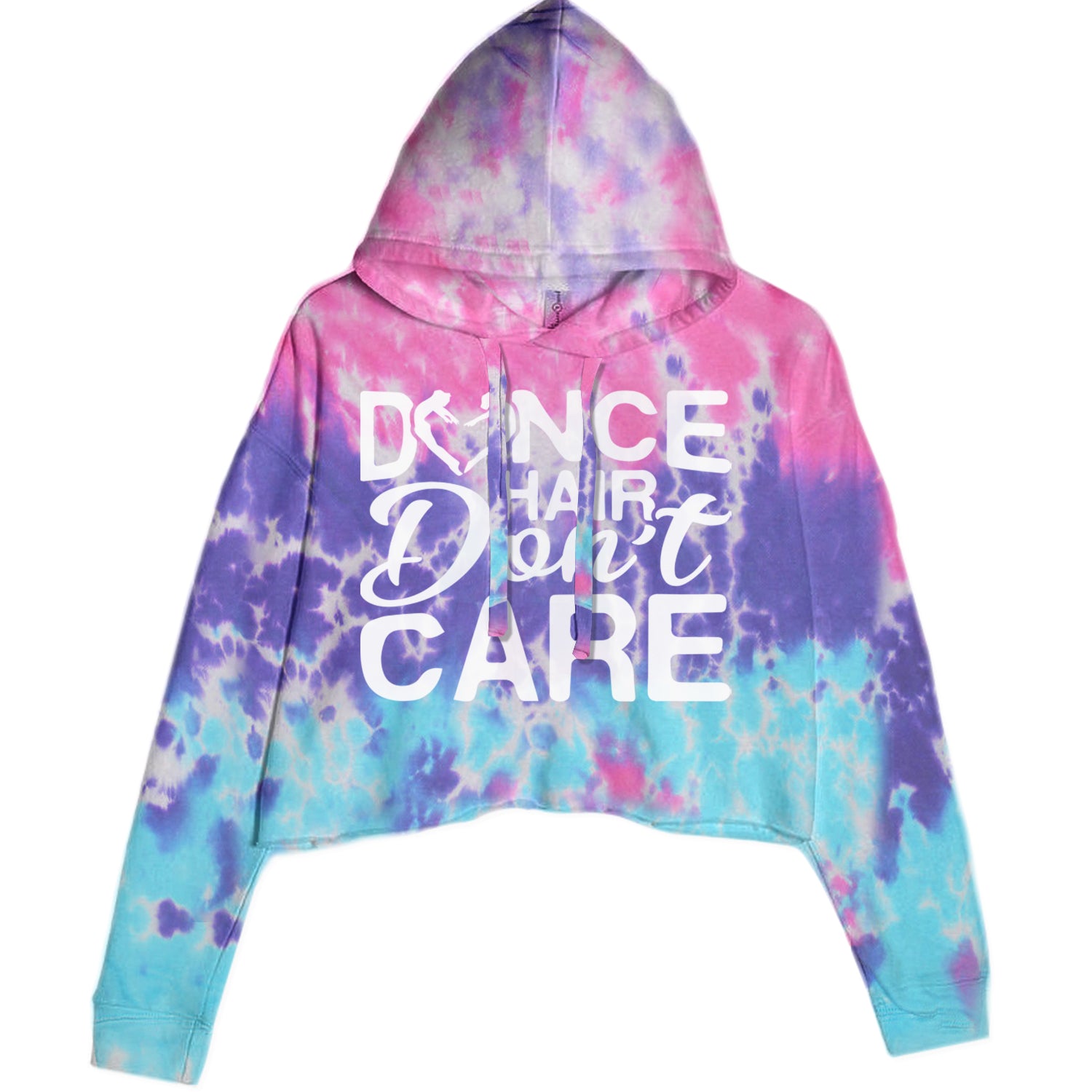 Dance Hair Don't Care Cropped Hoodie Sweatshirt Cotton Candy