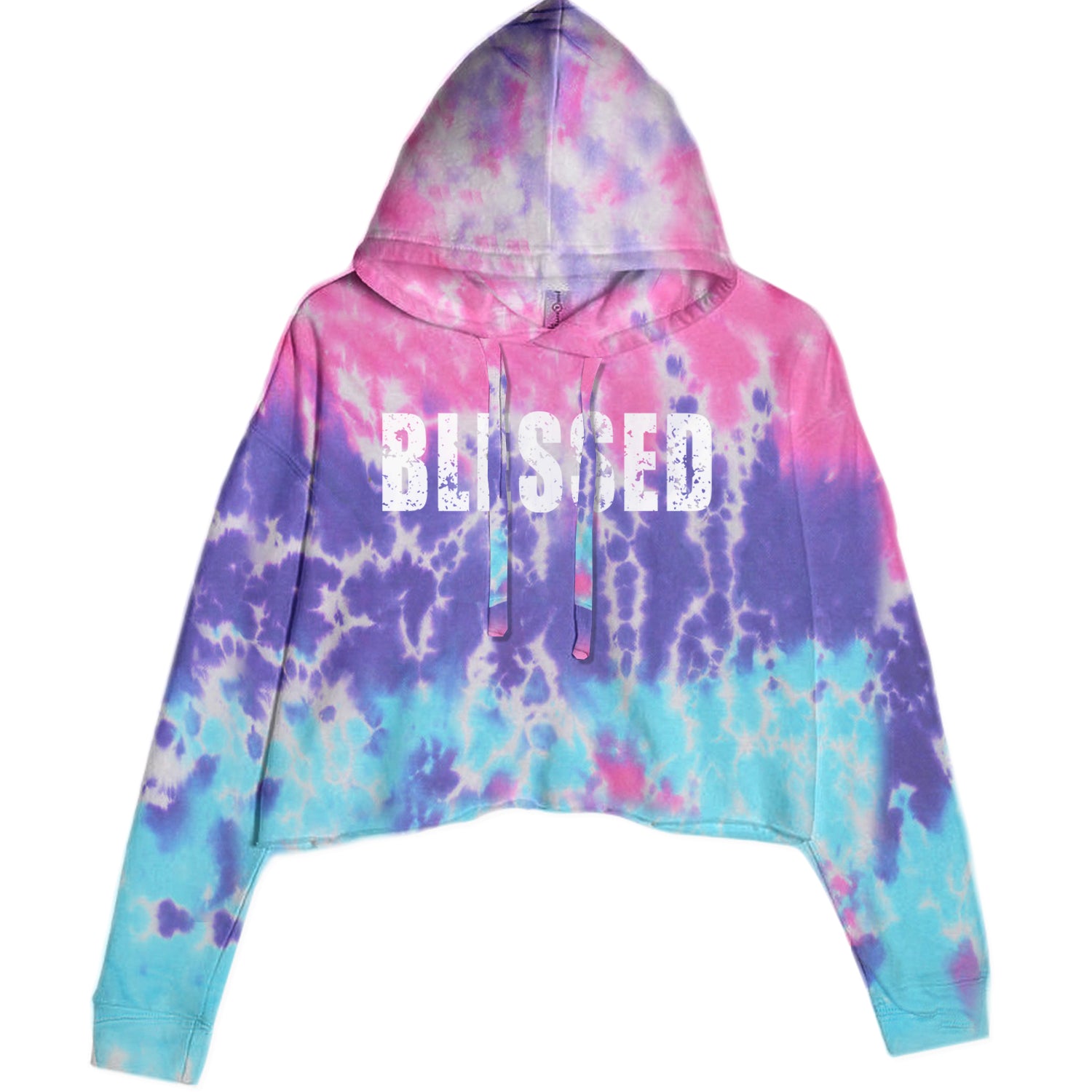 Blessed Religious Grateful Thankful Cropped Hoodie Sweatshirt Cotton Candy