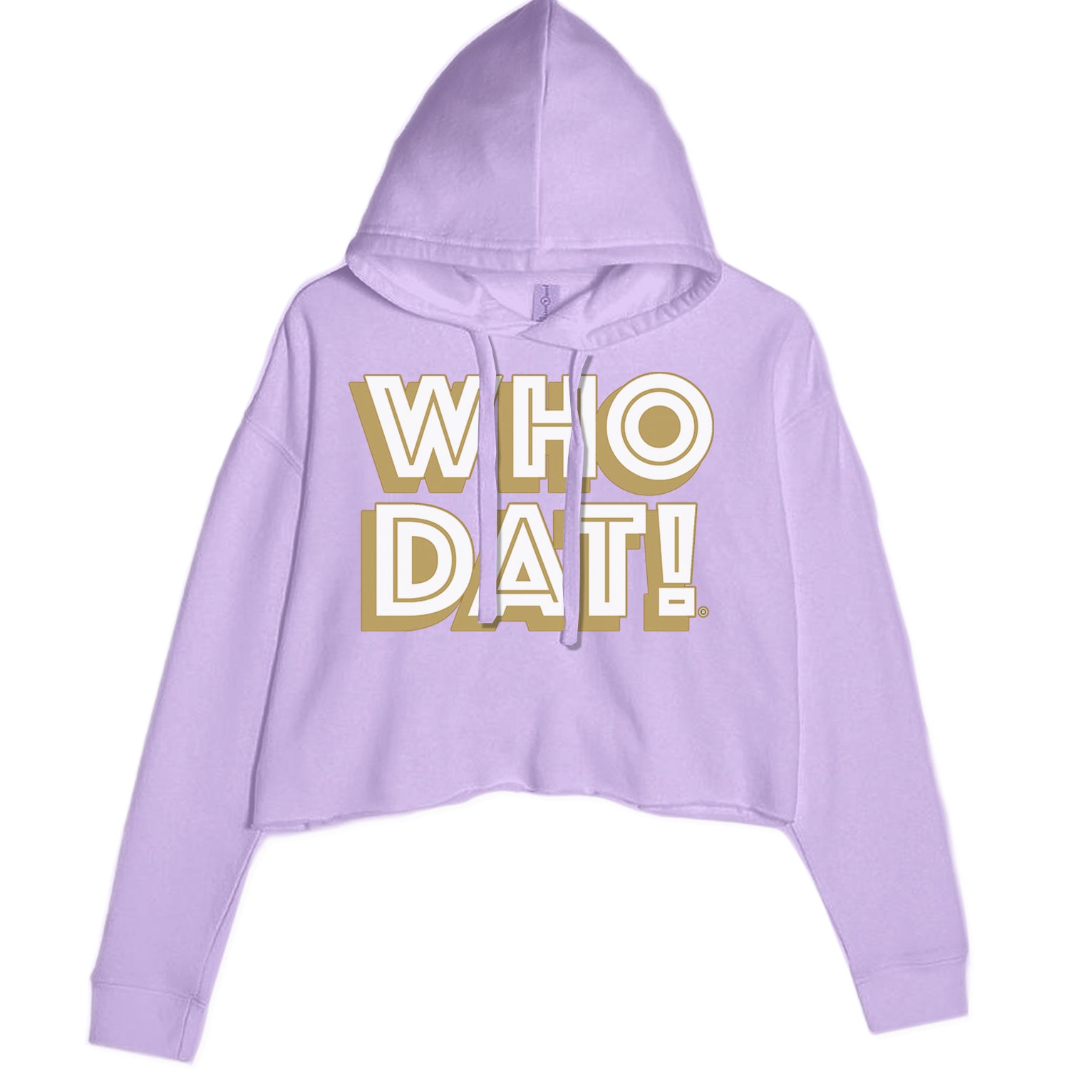 Who Dat Nation Big Bold New Orleans Cropped Hoodie Sweatshirt Lavender