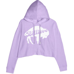 Billieve Bills Mafia Cropped Hoodie Sweatshirt Lavender