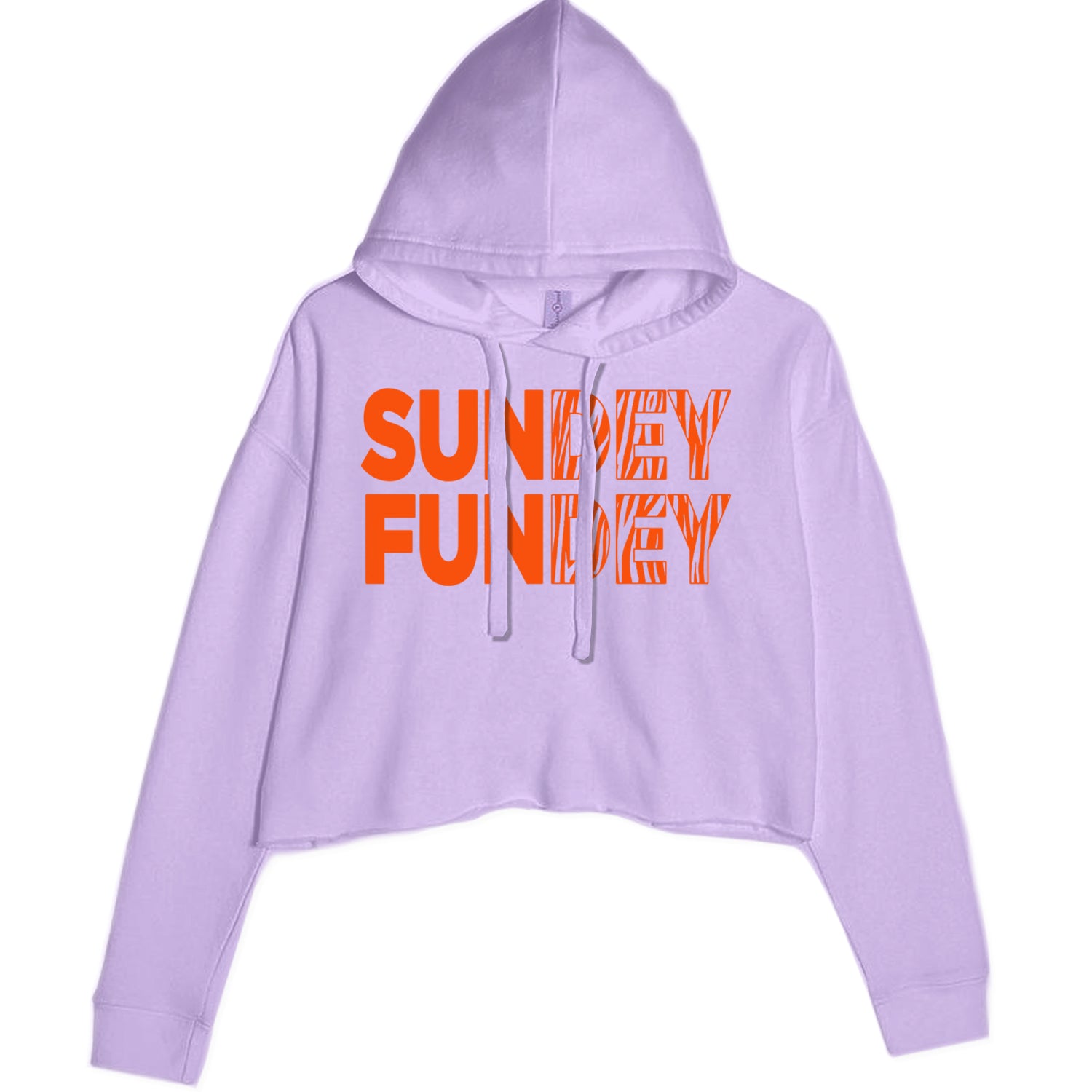 SunDEY FunDEY Sunday FundayCropped Hoodie Sweatshirt Lavender