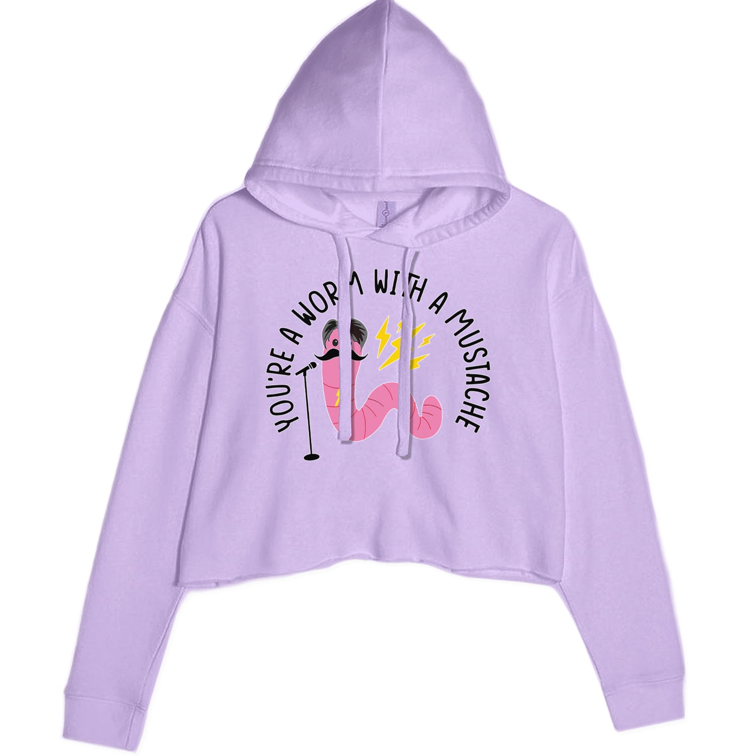 You're A Worm With A Mustache Tom Scandoval Cropped Hoodie Sweatshirt Lavender