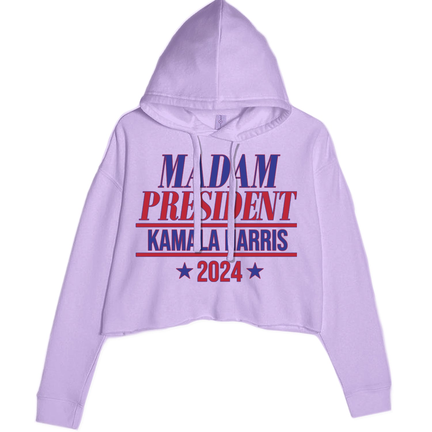 Madam President - Support kamala Harris For President 2024 Cropped Hoodie Sweatshirt Lavender