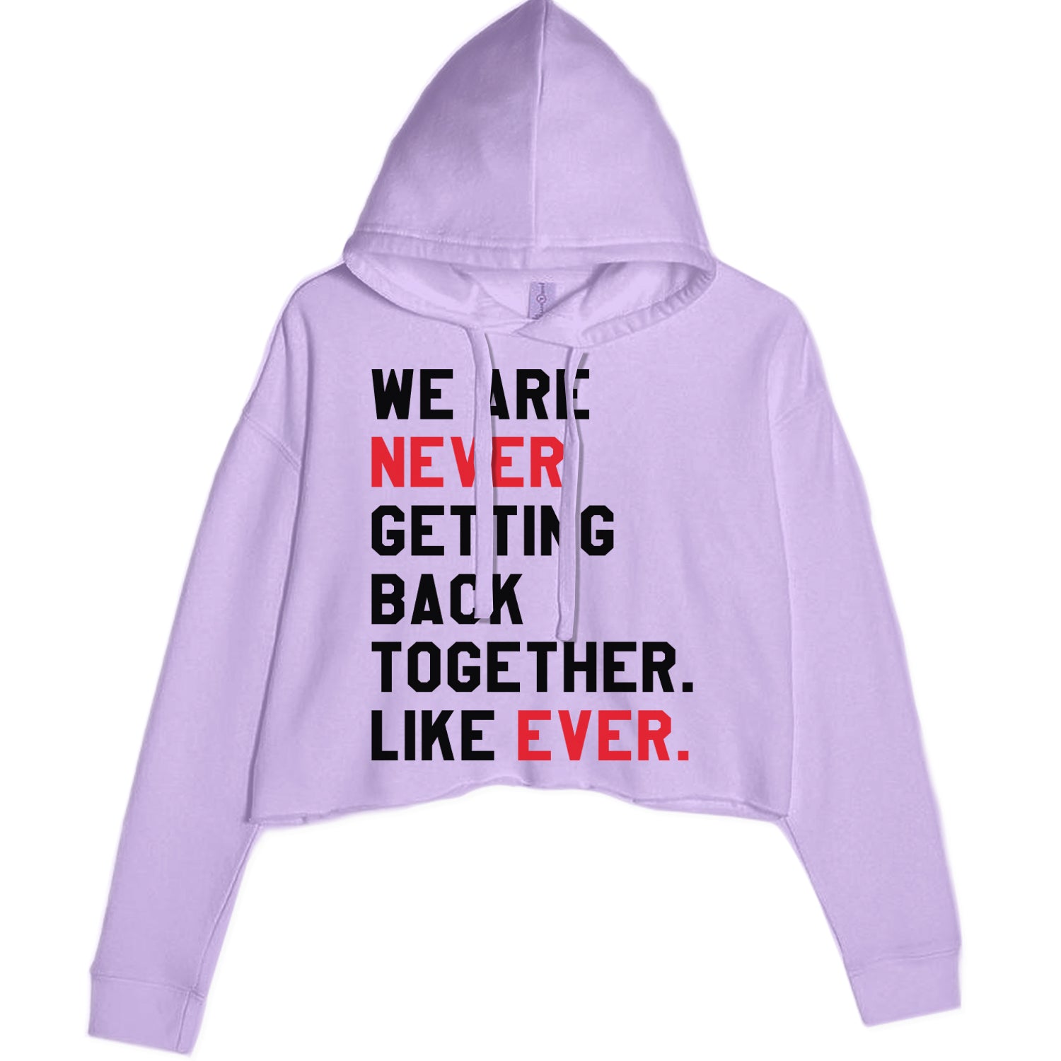 We Are Never Getting Back Together TTPD Eras Outfit Cropped Hoodie Sweatshirt Lavender