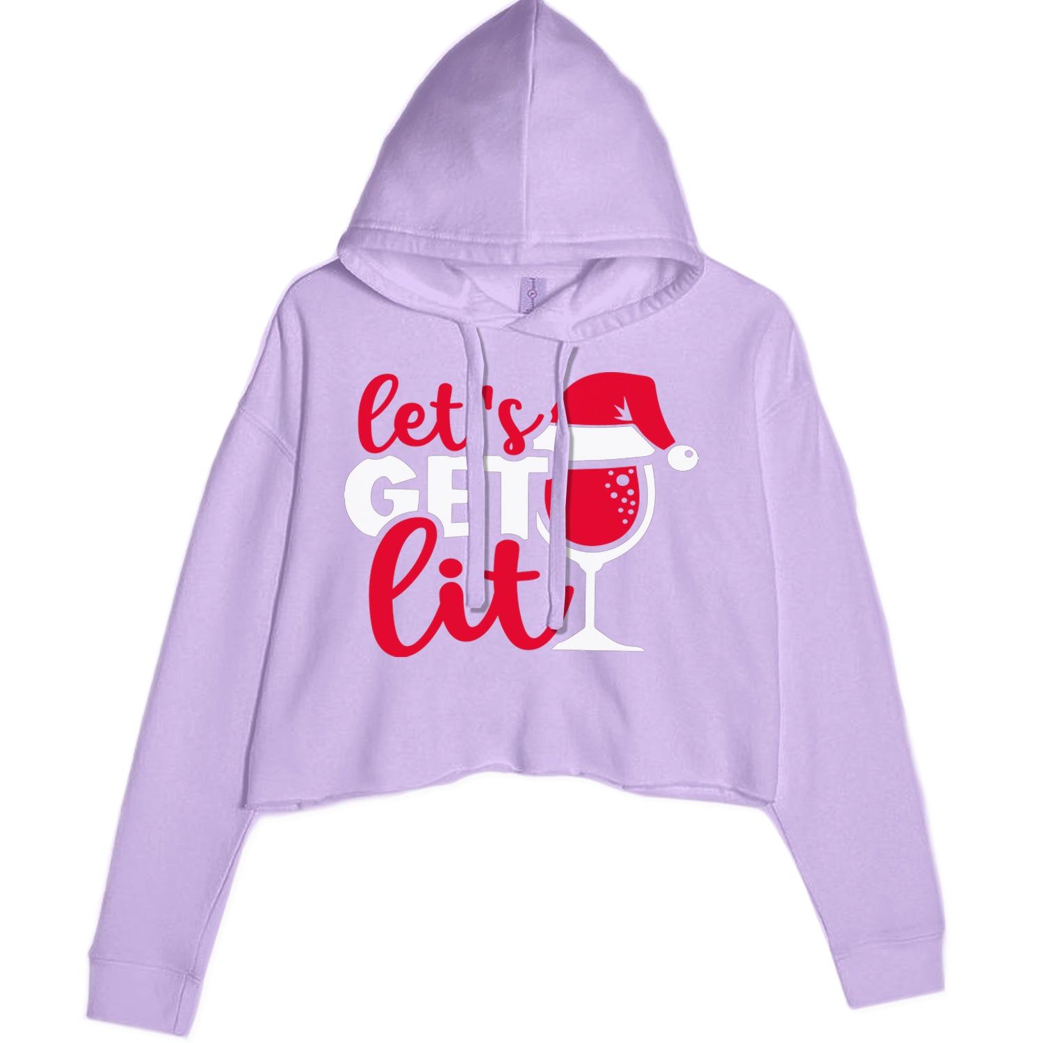 Let’s Get Lit Cropped Hoodie Sweatshirt Lavender