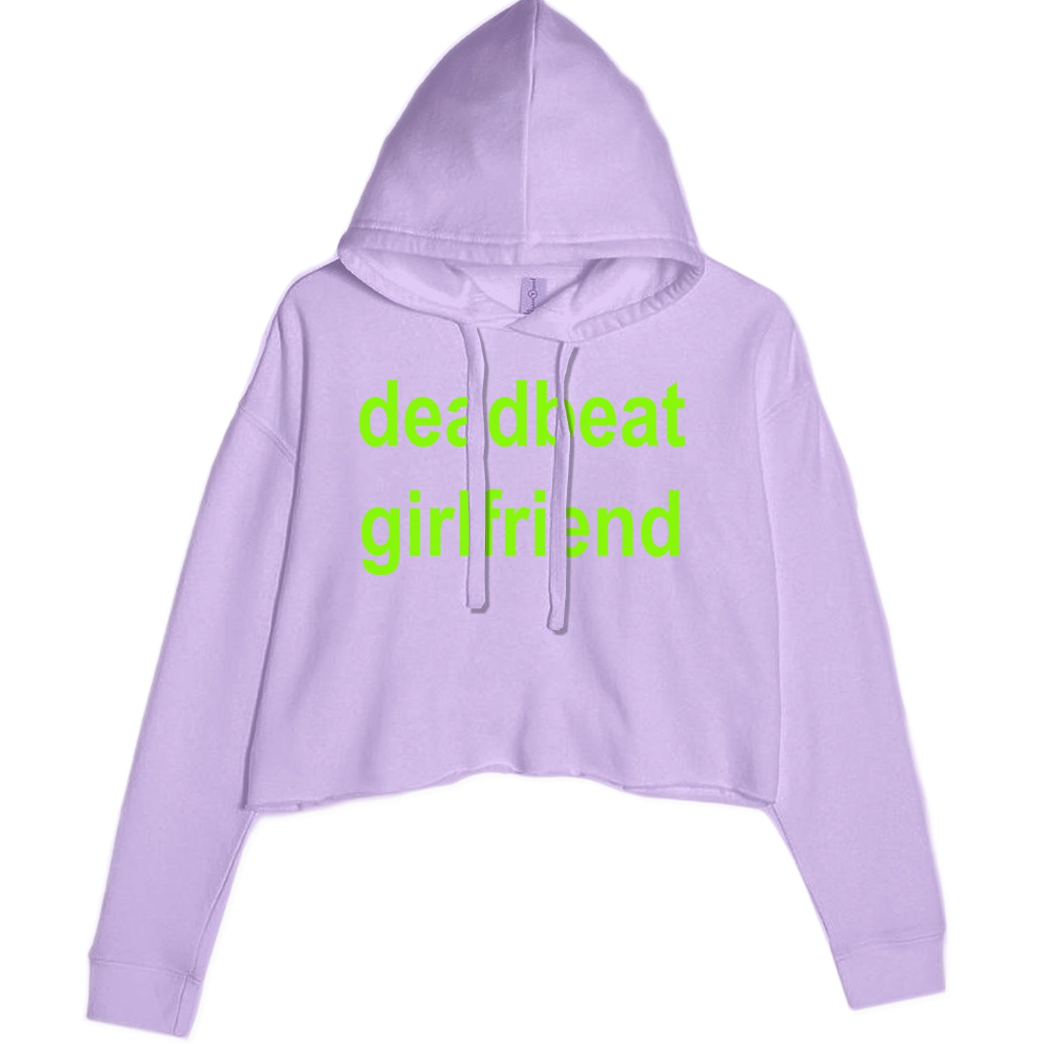 Deadbeat Girlfriend Y2K Slogan Cropped Hoodie Sweatshirt Lavender