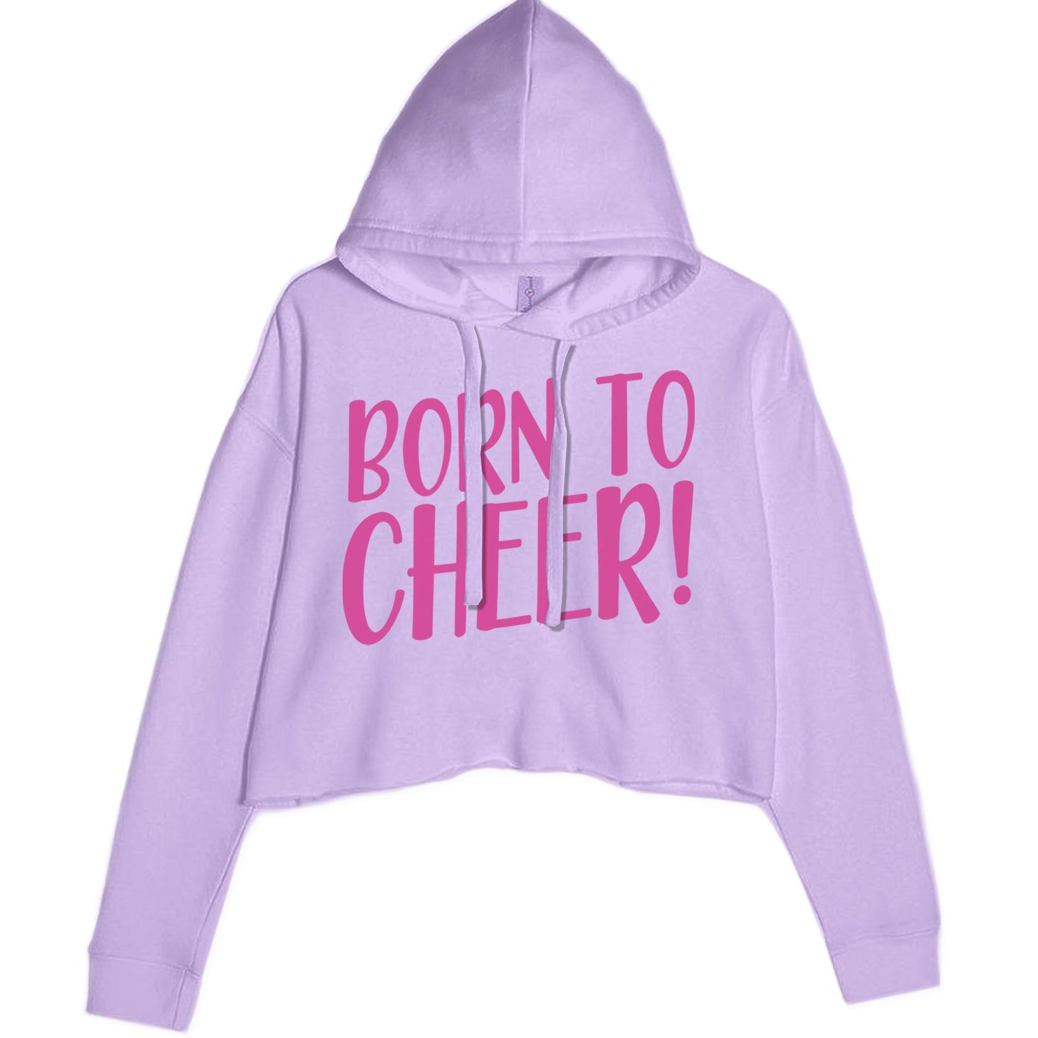 Born To Cheer Cropped Hoodie Sweatshirt Lavender