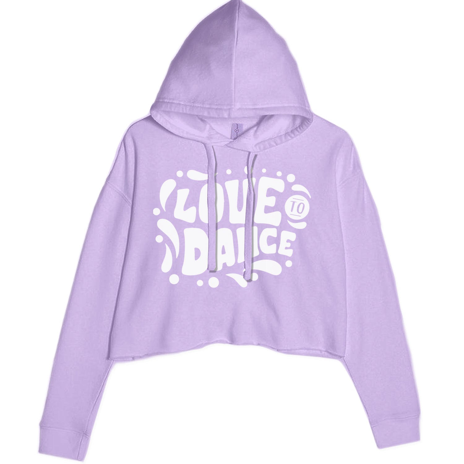 Love To Dance Cropped Hoodie Sweatshirt Lavender