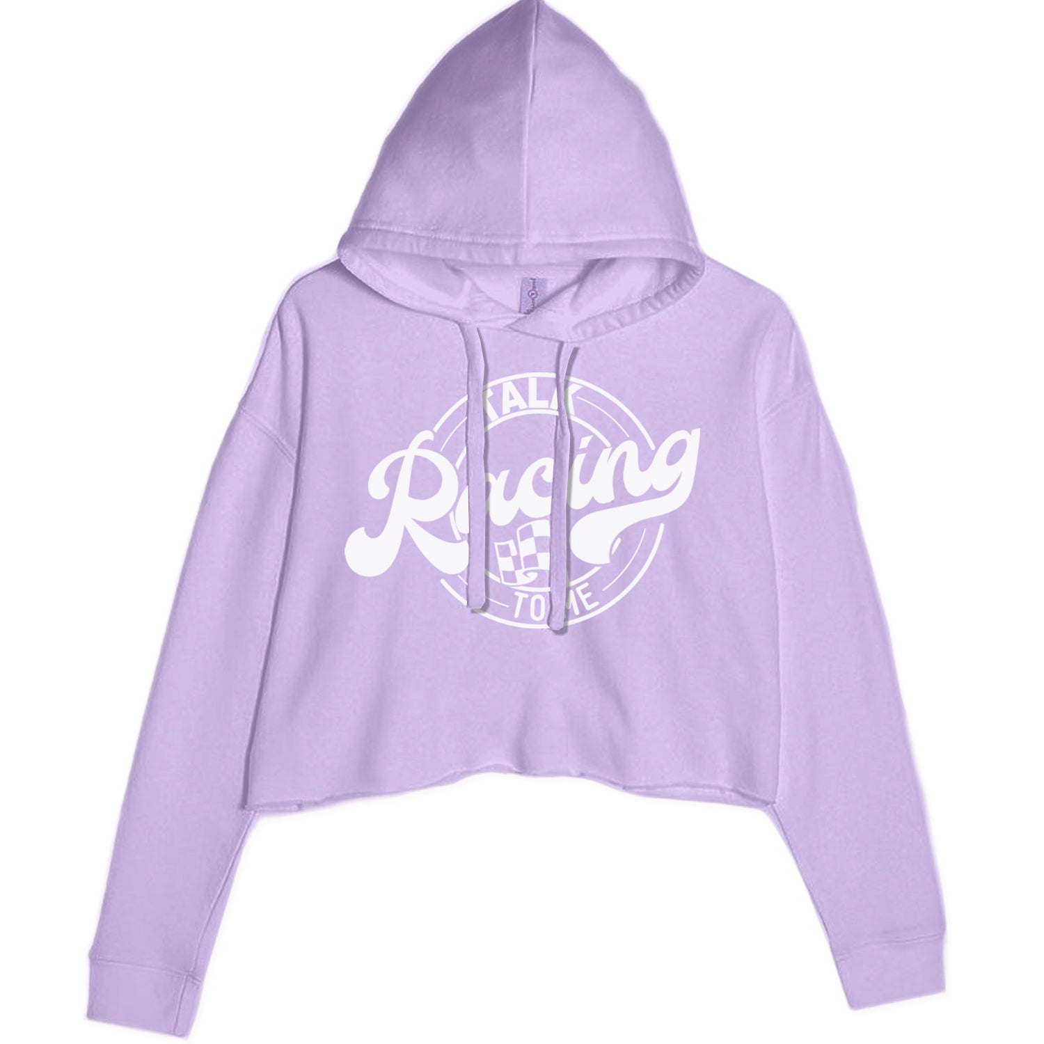 Talk Racing To Me Cropped Hoodie Sweatshirt Lavender