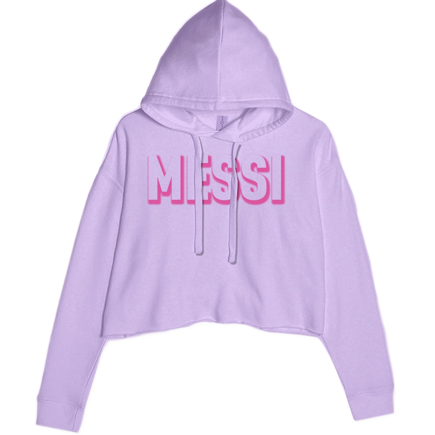 Messi OUTLINE Miami Futbol Cropped Hoodie Sweatshirt Lavender