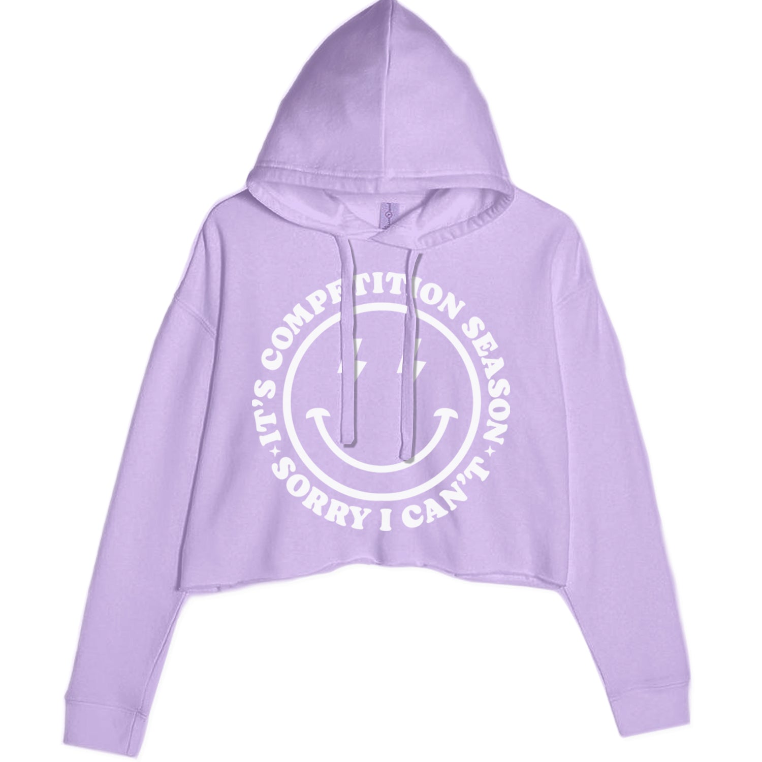 Sorry I Can't, It's Competition Season Cropped Hoodie Sweatshirt Lavender