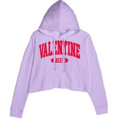 Valentines Vibes Cropped Hoodie Sweatshirt Lavender