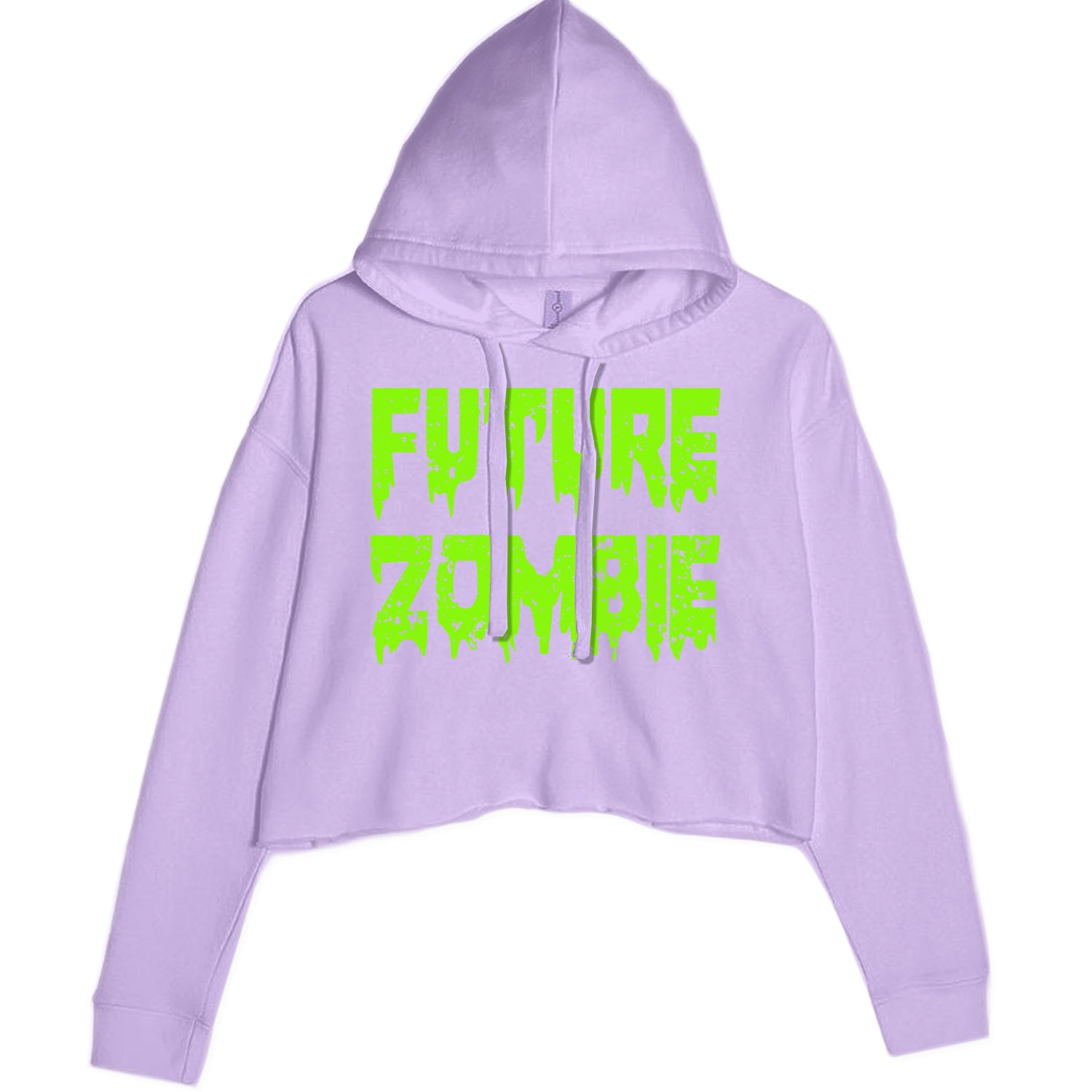 Future Zombie Horror Cropped Hoodie Sweatshirt Lavender