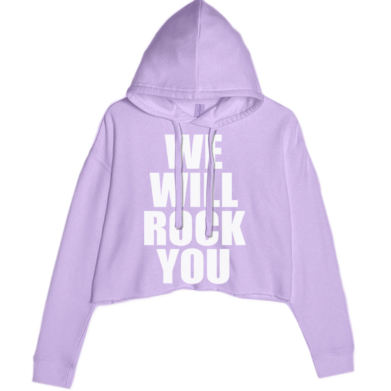 We Will Rock You Cropped Hoodie Sweatshirt Lavender