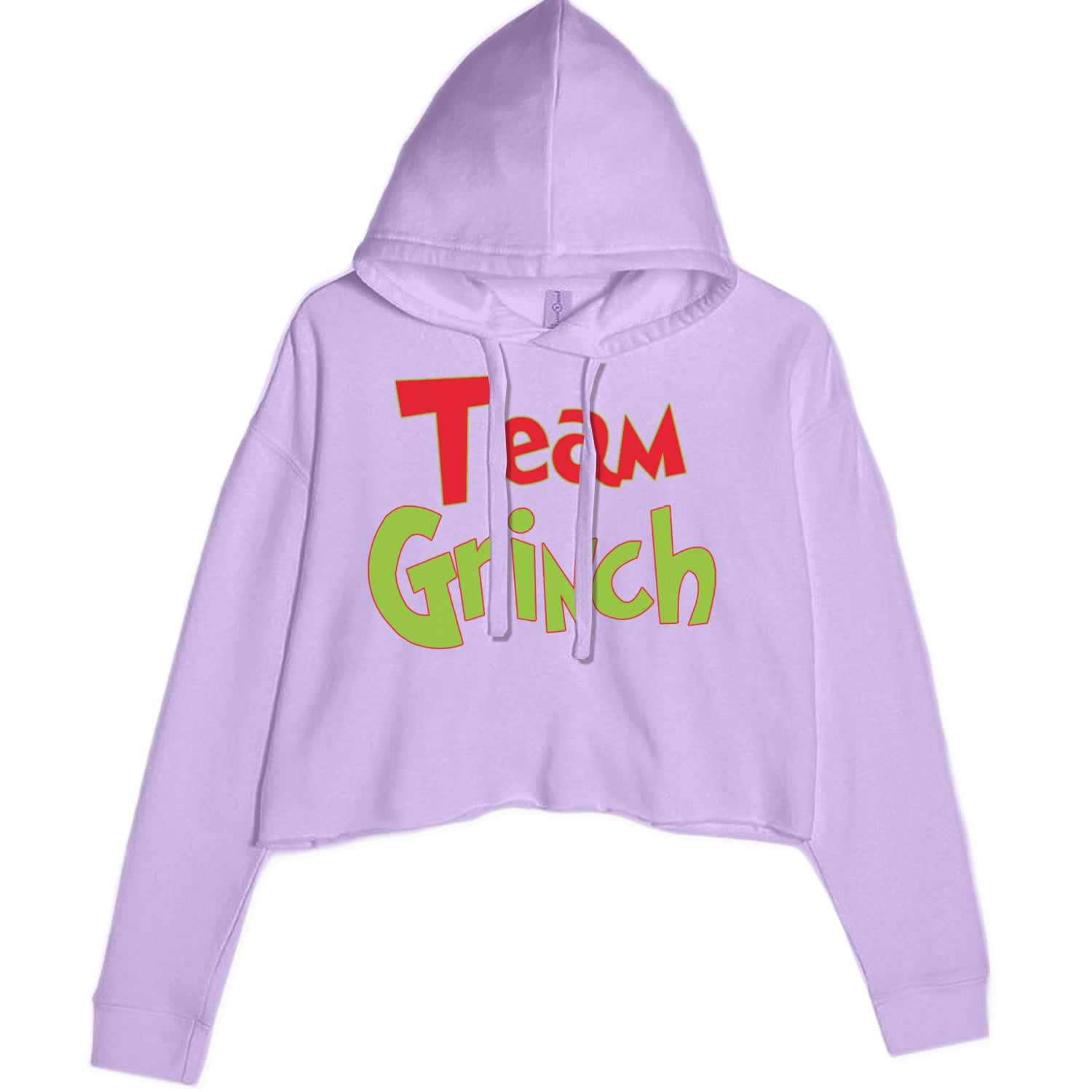 Team Gr-nch Jolly Grinchmas Merry Christmas Cropped Hoodie Sweatshirt Lavender