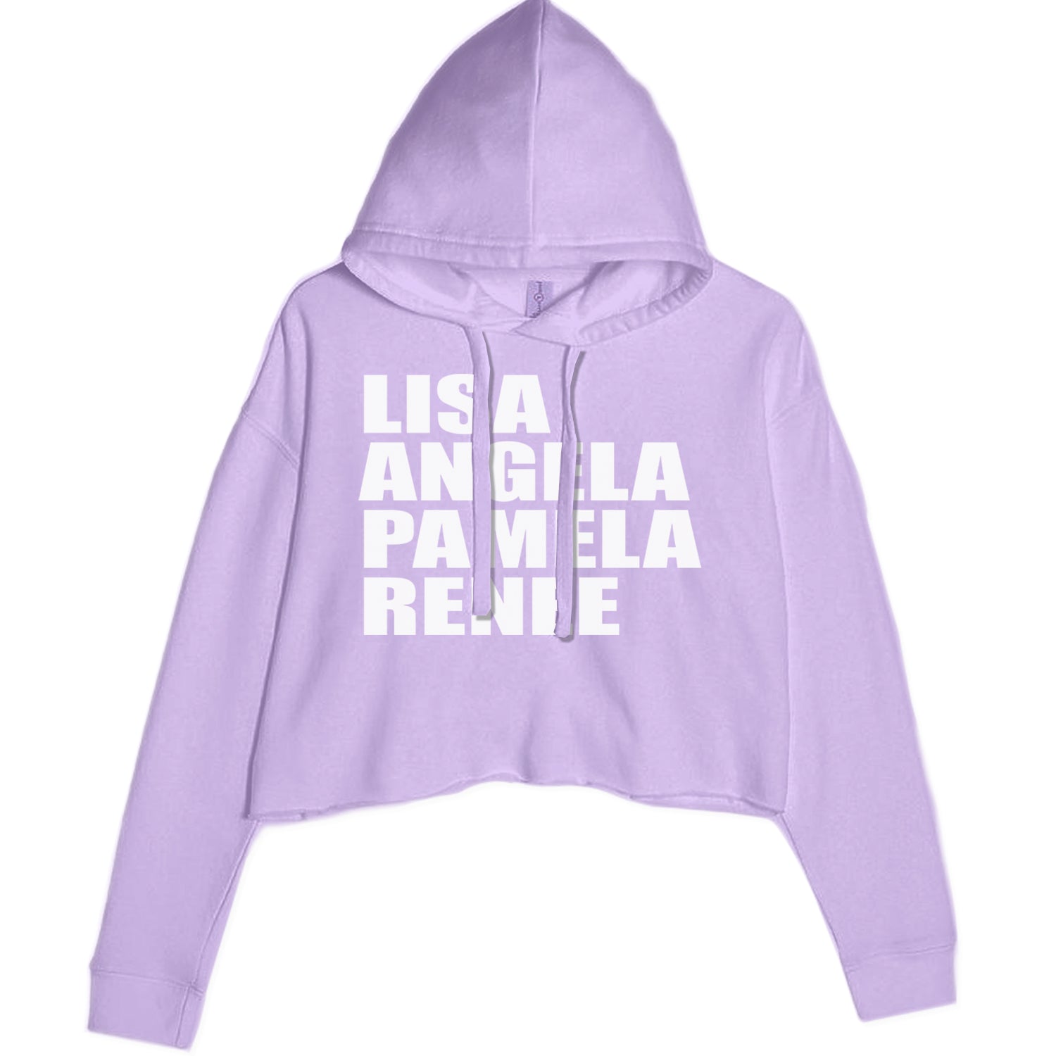 Lisa Angela Pamela Renee Around The Way Girl Cropped Hoodie Sweatshirt Lavender