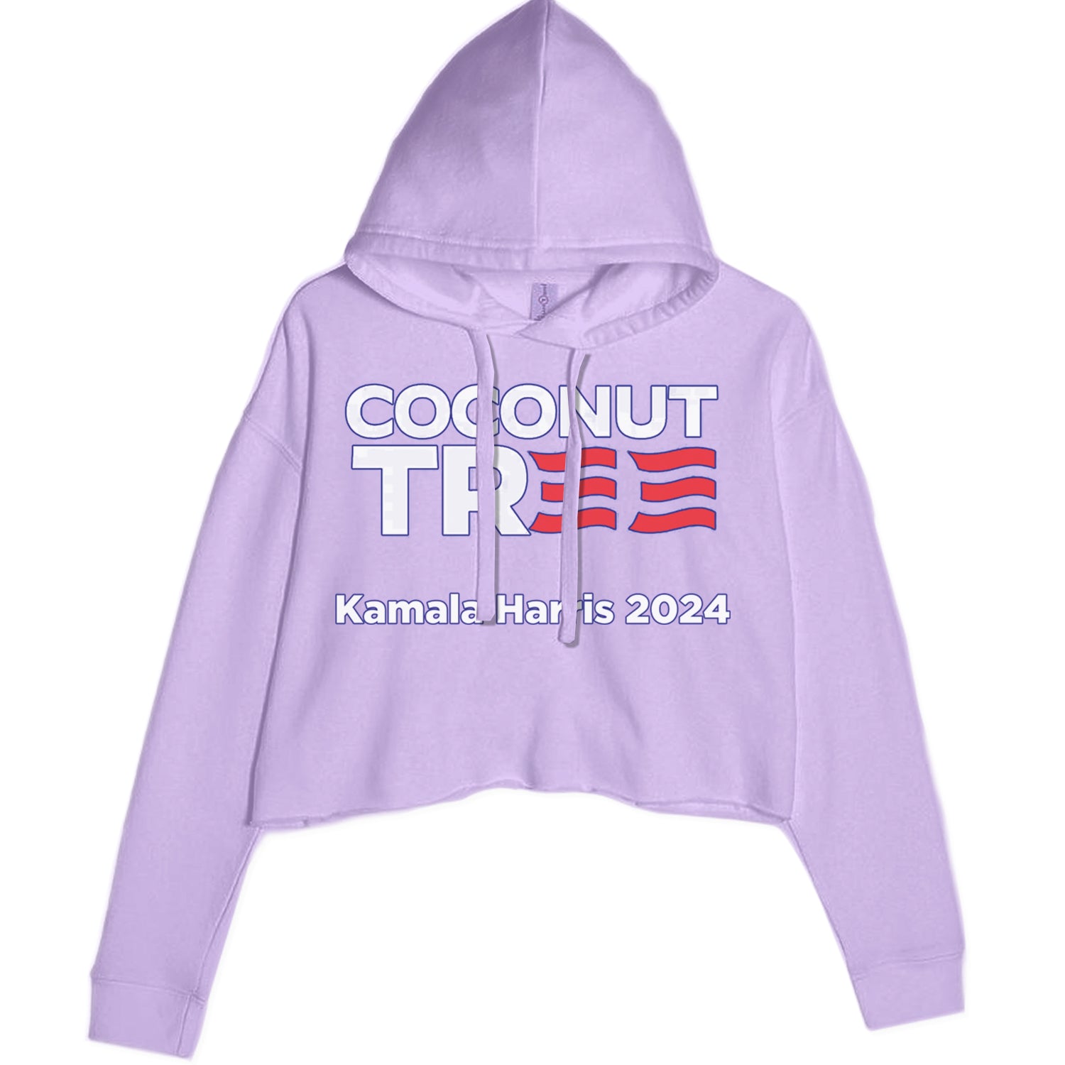 Coconut Tree - Support Kamala Harris For President 2024 Cropped Hoodie Sweatshirt Lavender