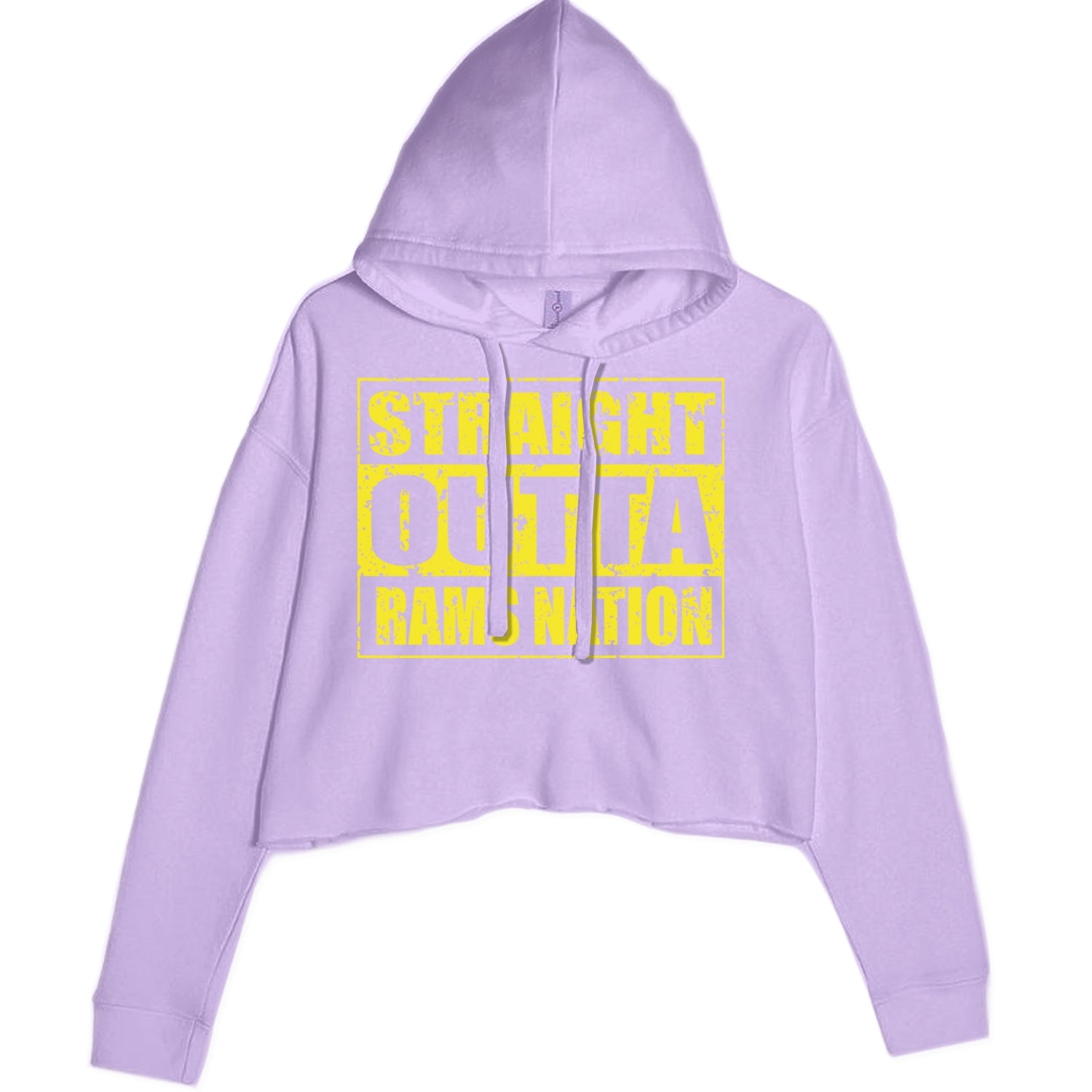 Straight Outta Rams Nation   Cropped Hoodie Sweatshirt Lavender