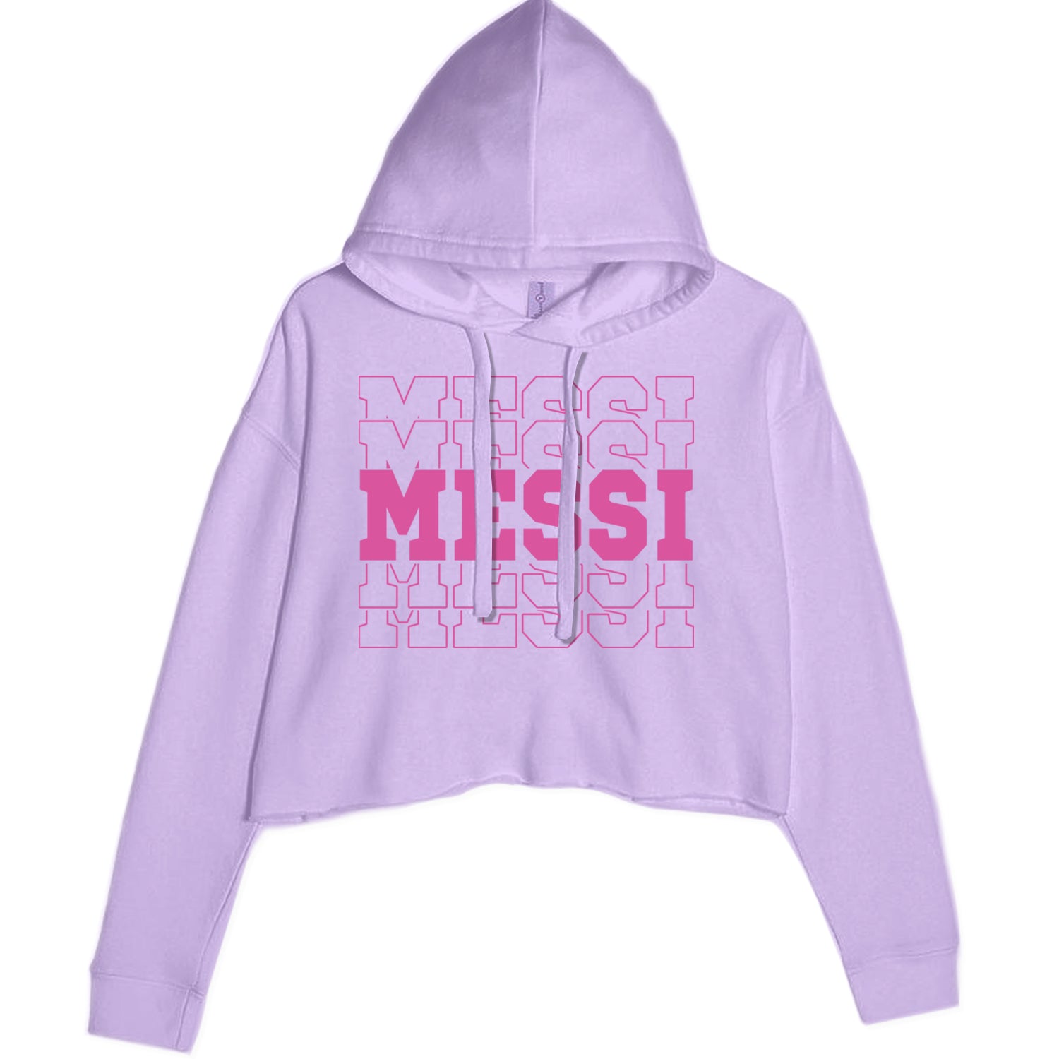 Messi Miami Futbol Cropped Hoodie Sweatshirt Lavender