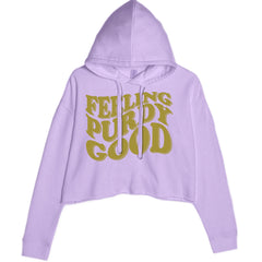 Feeling Purdy Good San Francisco Cropped Hoodie Sweatshirt Lavender