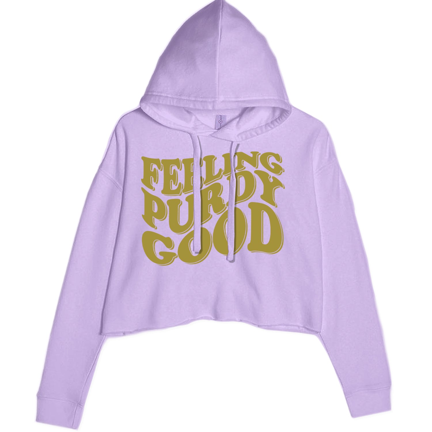 Feeling Purdy Good San Francisco Cropped Hoodie Sweatshirt Lavender