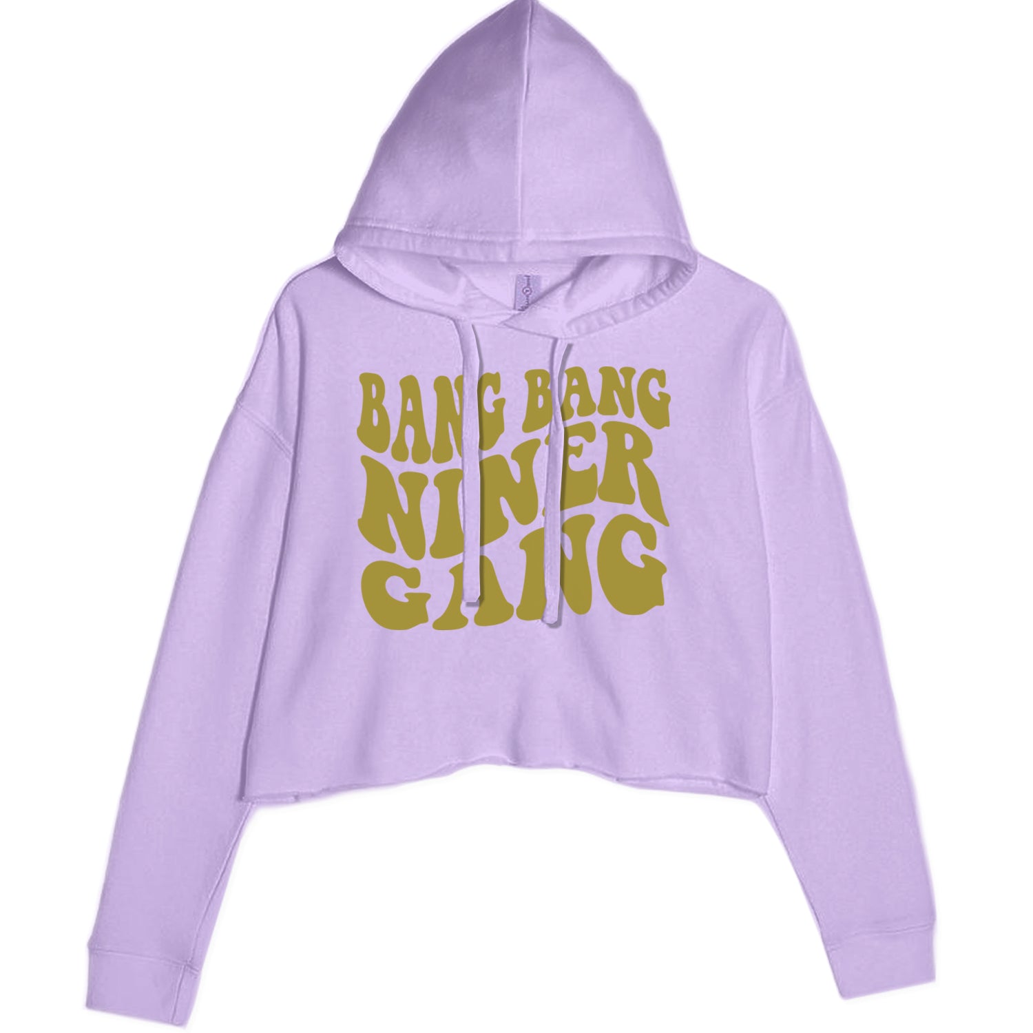 WAVE Bang Bang Nin-r Gang San Francisco Cropped Hoodie Sweatshirt Lavender