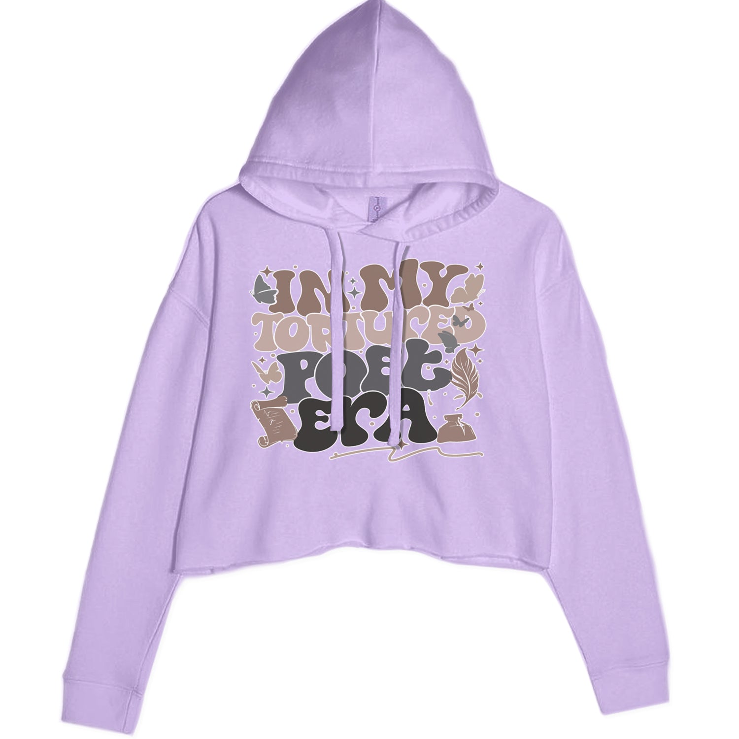 In My Tortured Poet Era TTPD Music Cropped Hoodie Sweatshirt Lavender