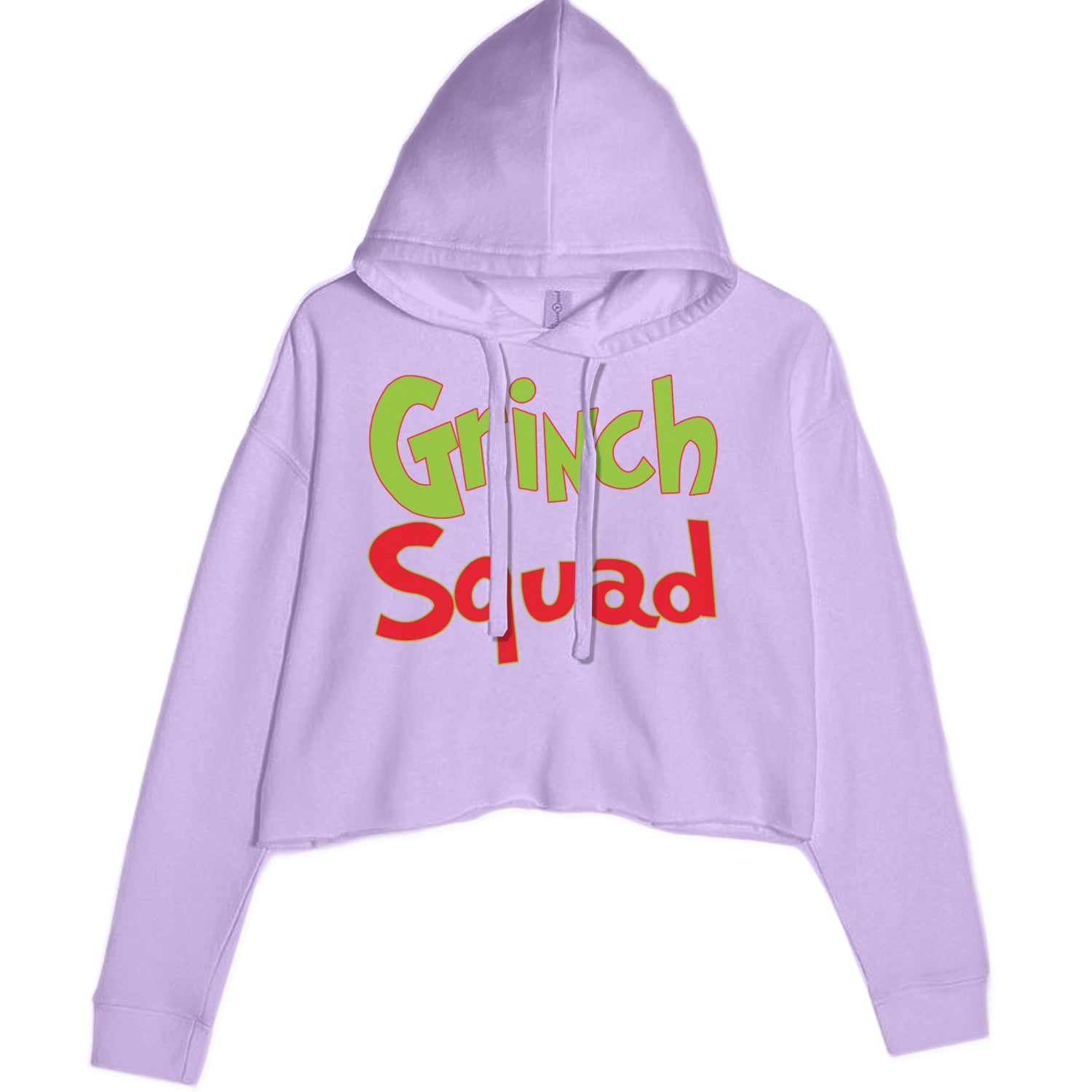 Gr-nch Squad Jolly Grinchmas Merry Christmas Cropped Hoodie Sweatshirt Lavender