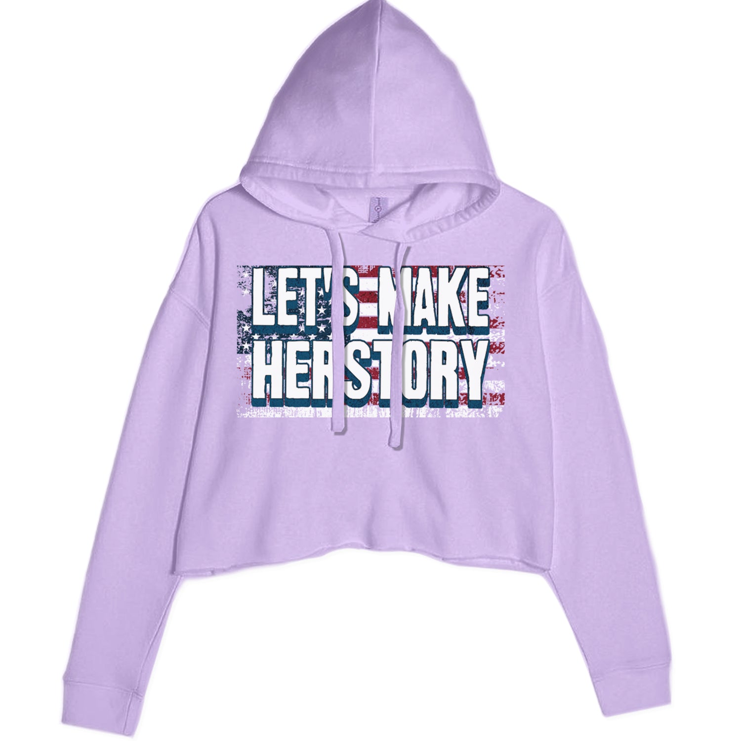 Lets Make Herstory - Support Kamala Harris For President 2024 Cropped Hoodie Sweatshirt Lavender