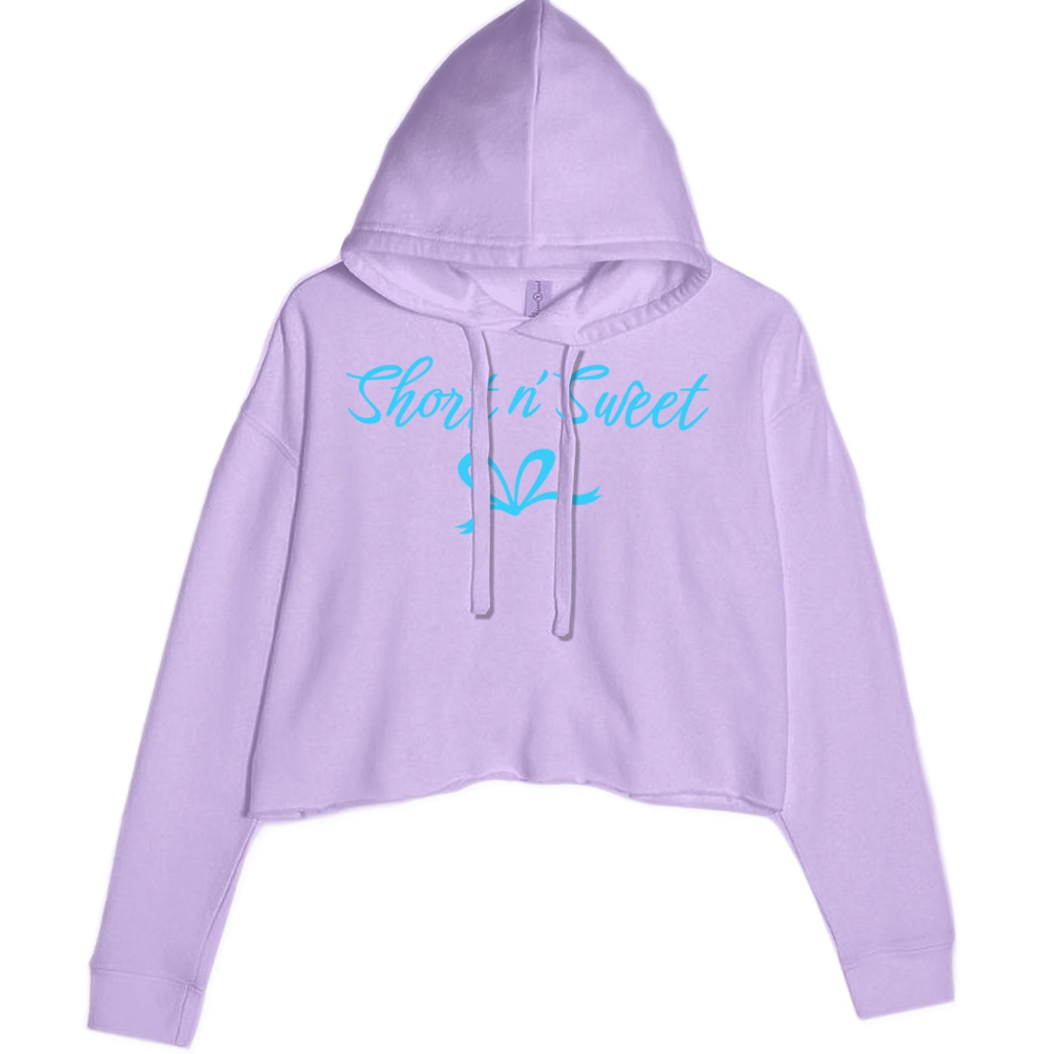 Bow Short N' Sweet Music Cropped Hoodie Sweatshirt Lavender