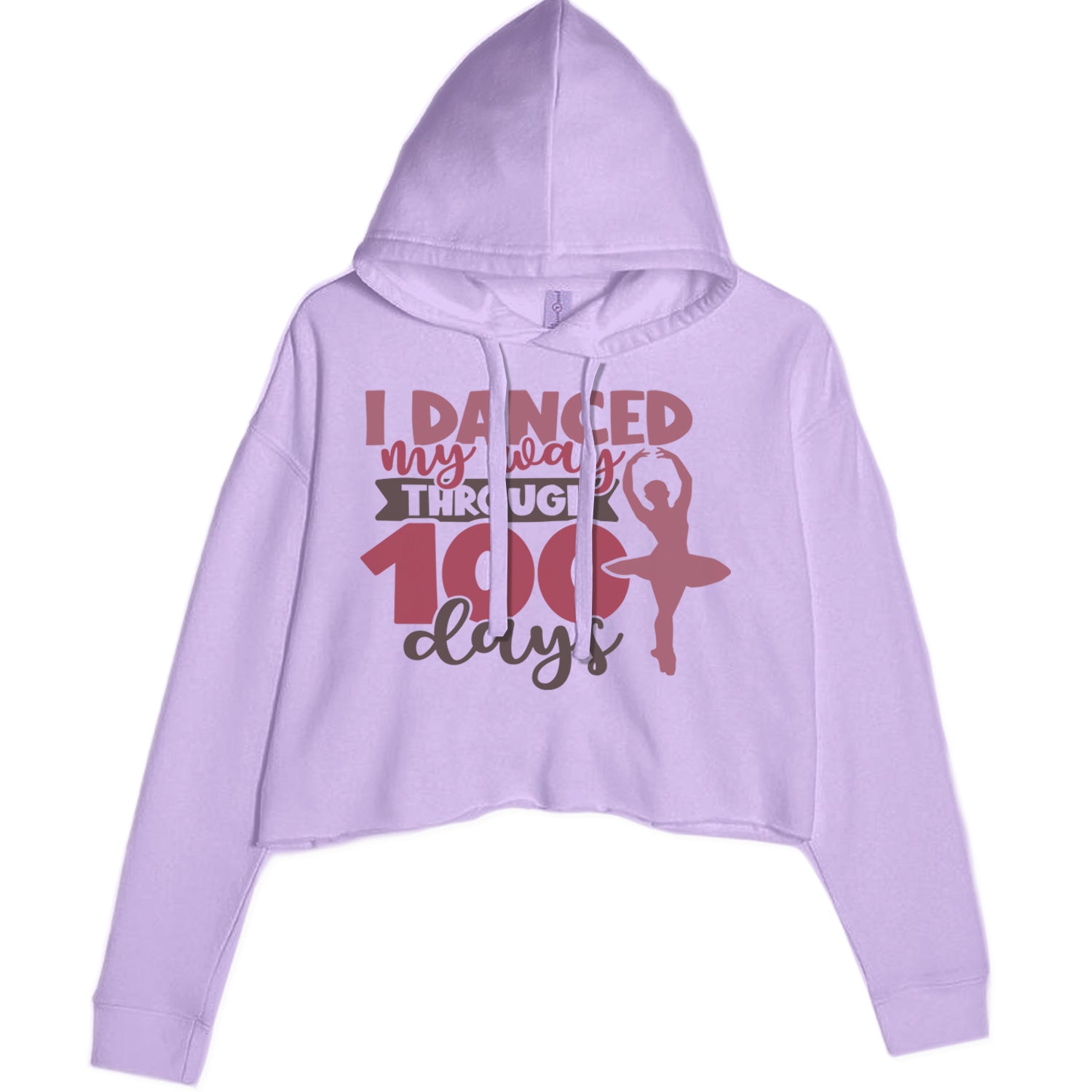 I Danced My Way Through 100 Days Of School Cropped Hoodie Sweatshirt Lavender