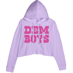 Dem Boys Hot Pink Dallas  Cropped Hoodie Sweatshirt Lavender