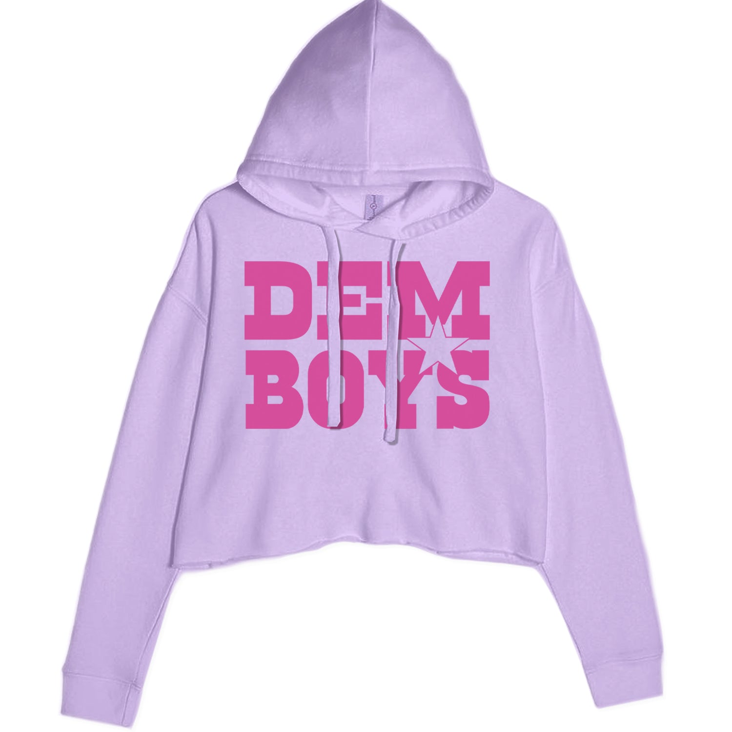 Dem Boys Hot Pink Dallas  Cropped Hoodie Sweatshirt Lavender