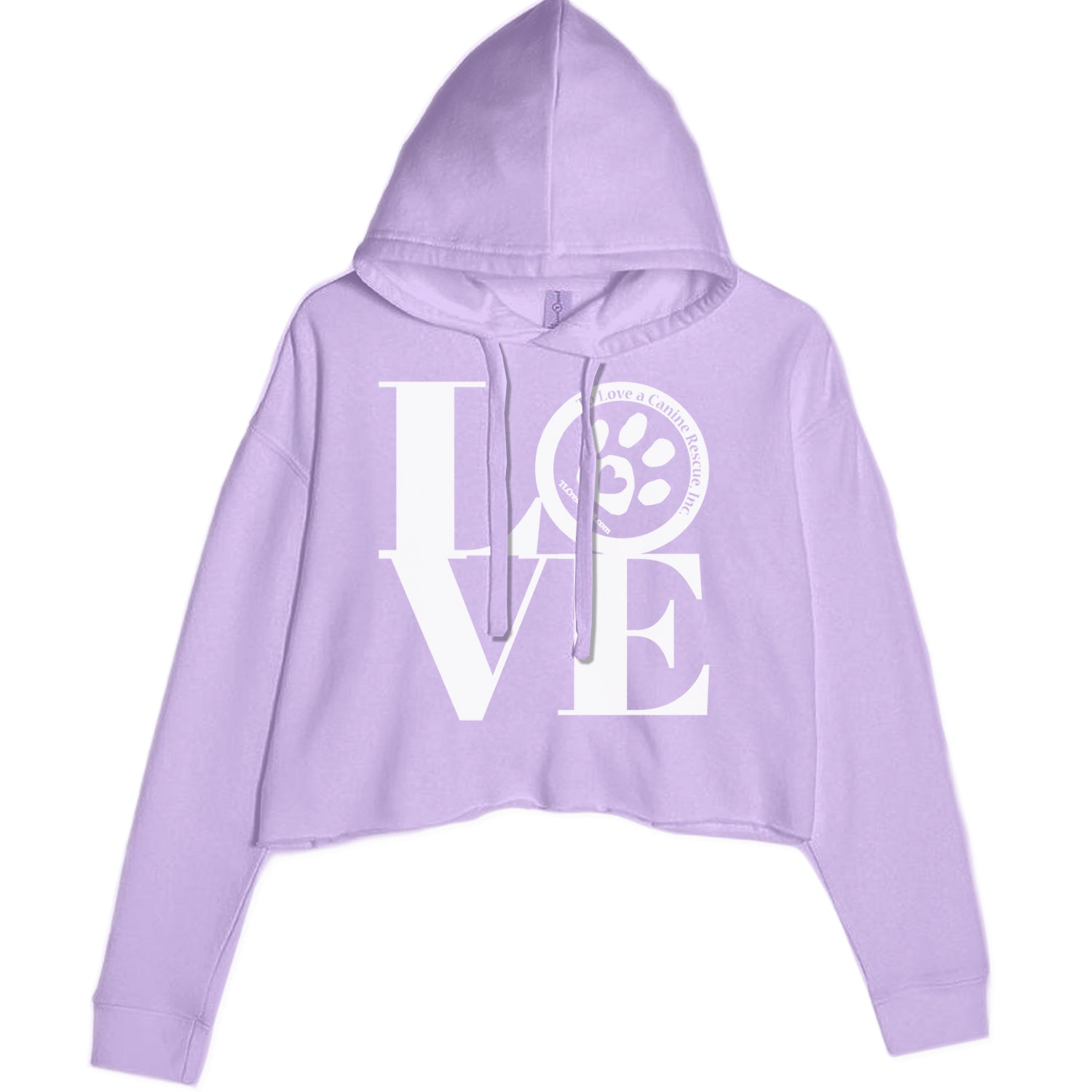 TLC LOVE Dog Rescue Cropped Hoodie Sweatshirt Lavender