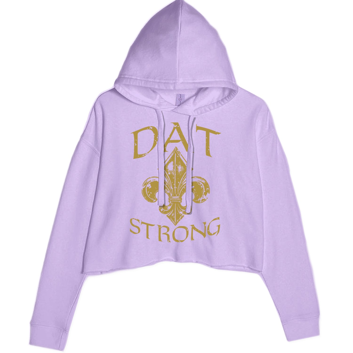 Dat Strong New Orleans   Cropped Hoodie Sweatshirt Lavender