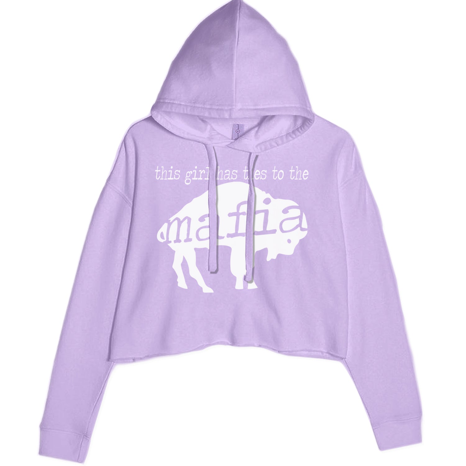 This Girl Has Ties To The Bills Mafia Cropped Hoodie Sweatshirt Lavender