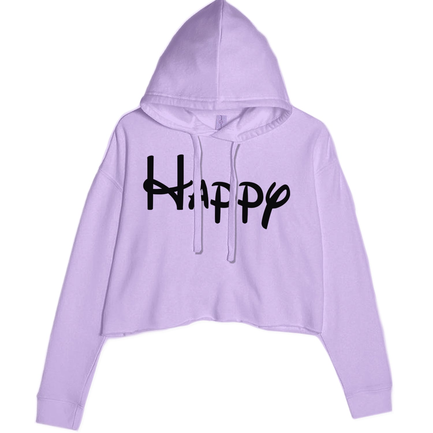 Happy - 7 Dwarfs Costume Cropped Hoodie Sweatshirt Lavender