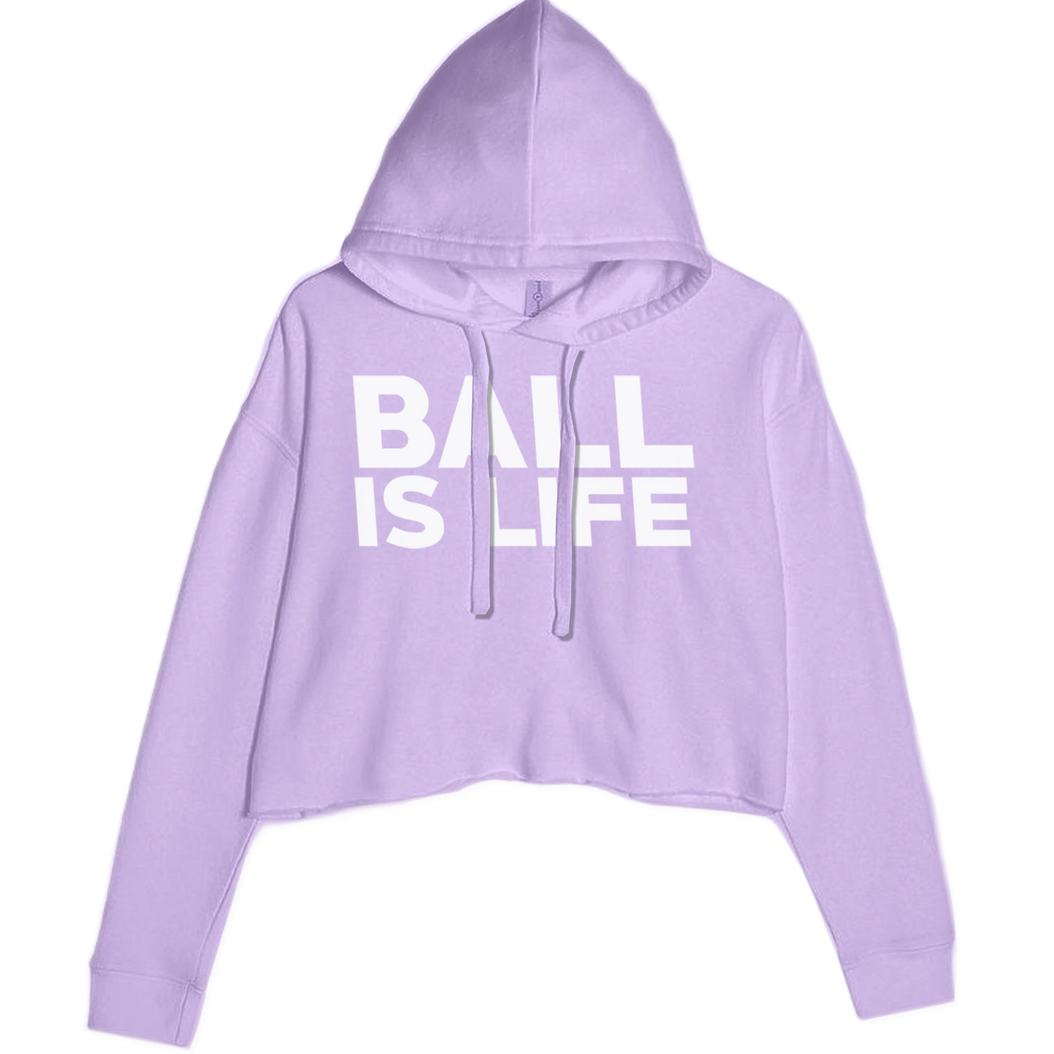 Ball Is Life Sports Enthusiasts Cropped Hoodie Sweatshirt Lavender