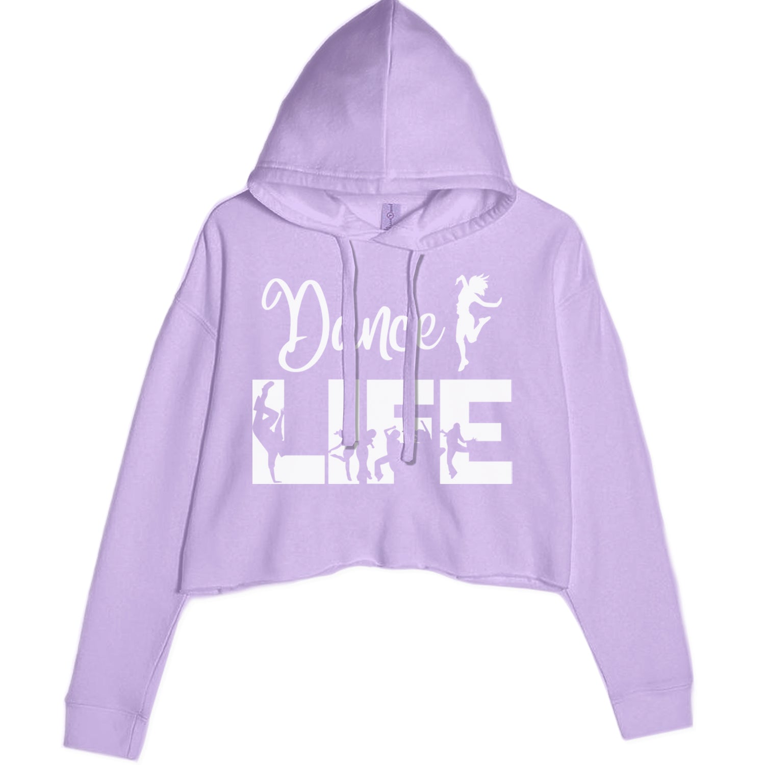 Dance Life Silhouette Dancers Cropped Hoodie Sweatshirt Lavender