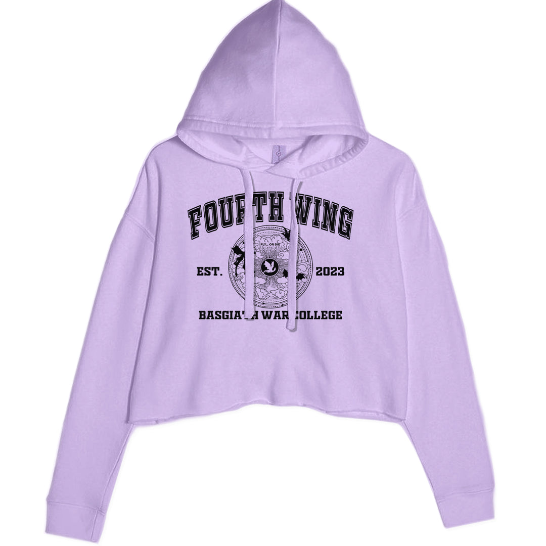 Fourth Wing Basgiath War College Cropped Hoodie Sweatshirt Lavender