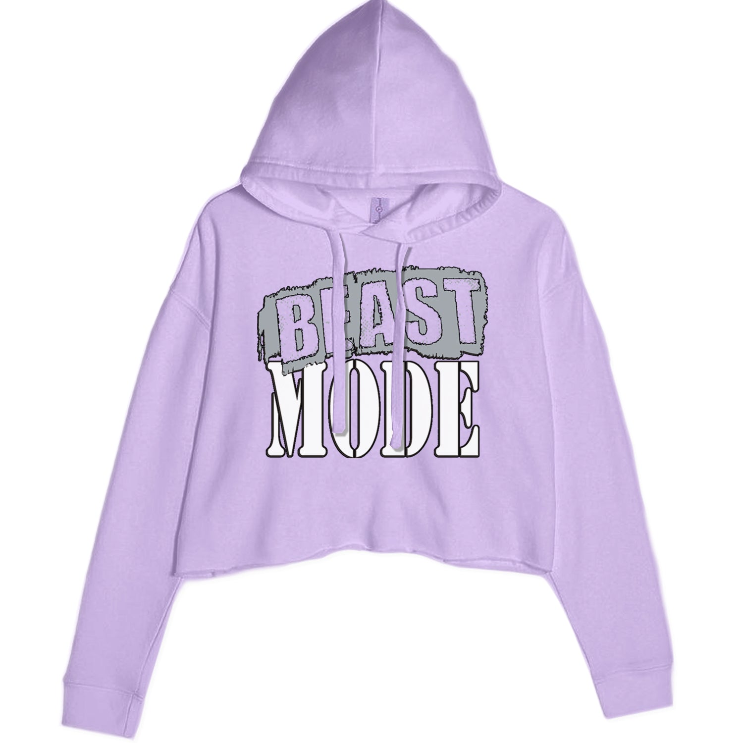 Beast Mode Training Gym Workout Cropped Hoodie Sweatshirt Lavender