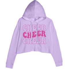 Cheer Cheer Cheer Cropped Hoodie Sweatshirt Lavender